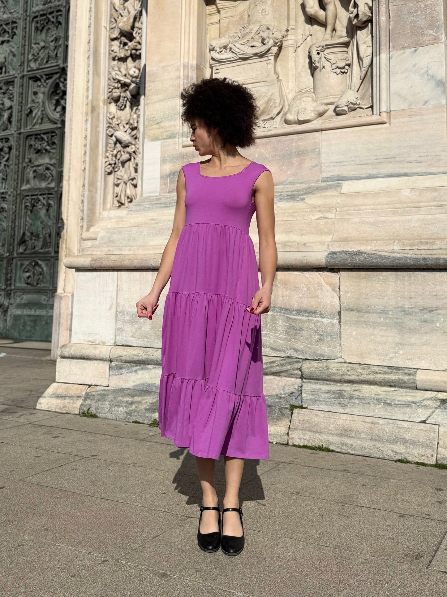 DARCY dress in Magenta Bloom