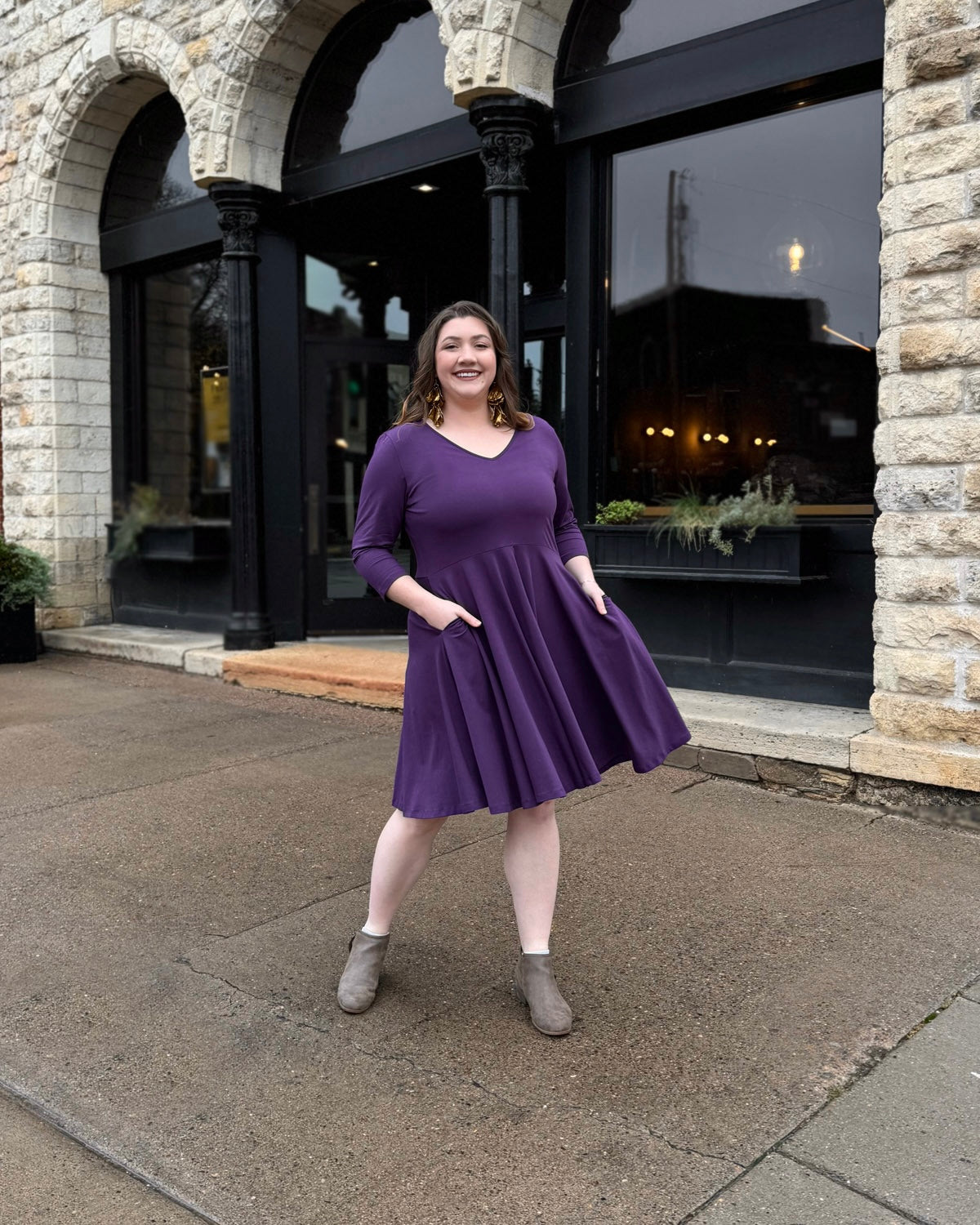 LOUISE Dress in Midnight Dahlia