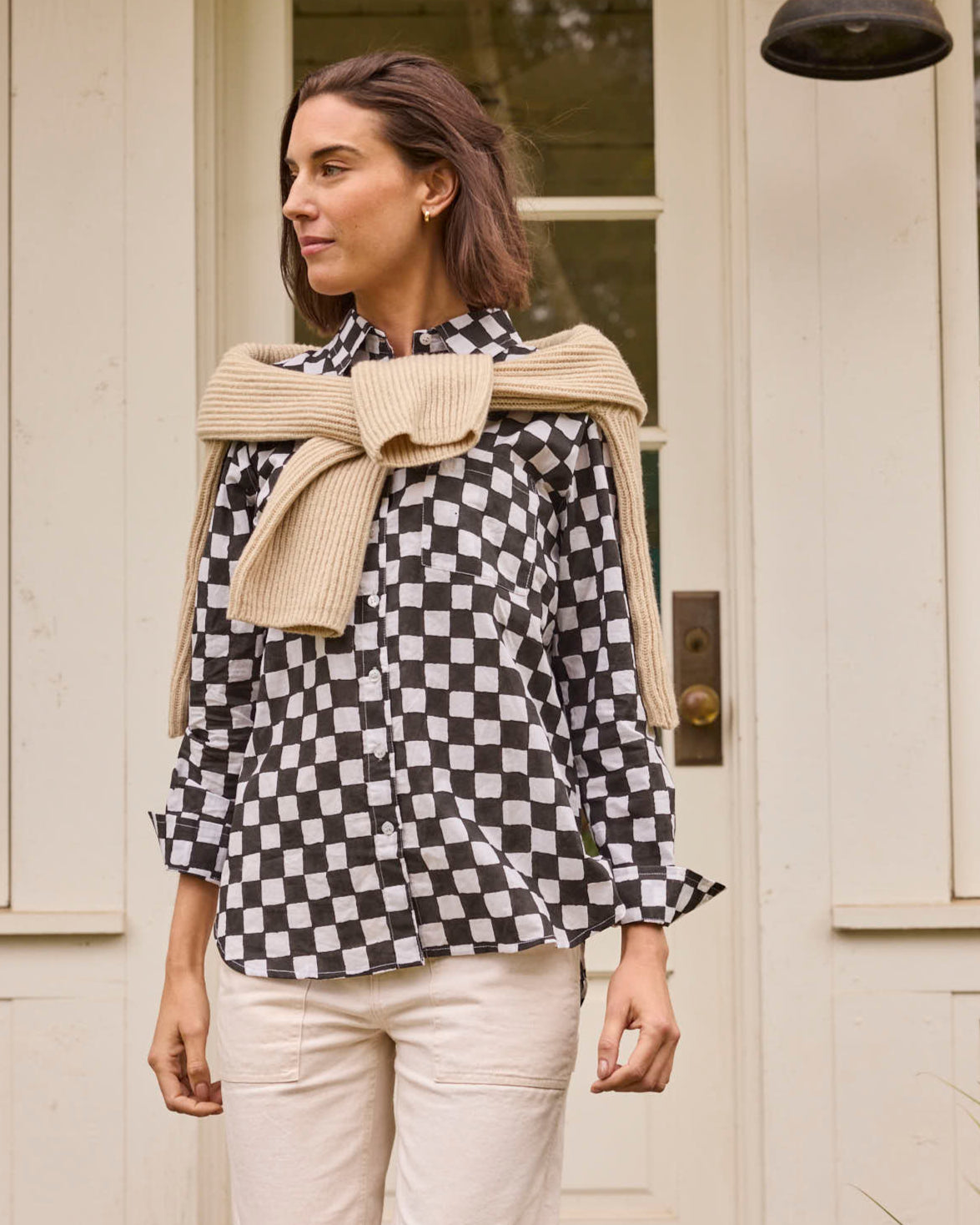 Good Boyfriend Shirt - Checkerboard Black