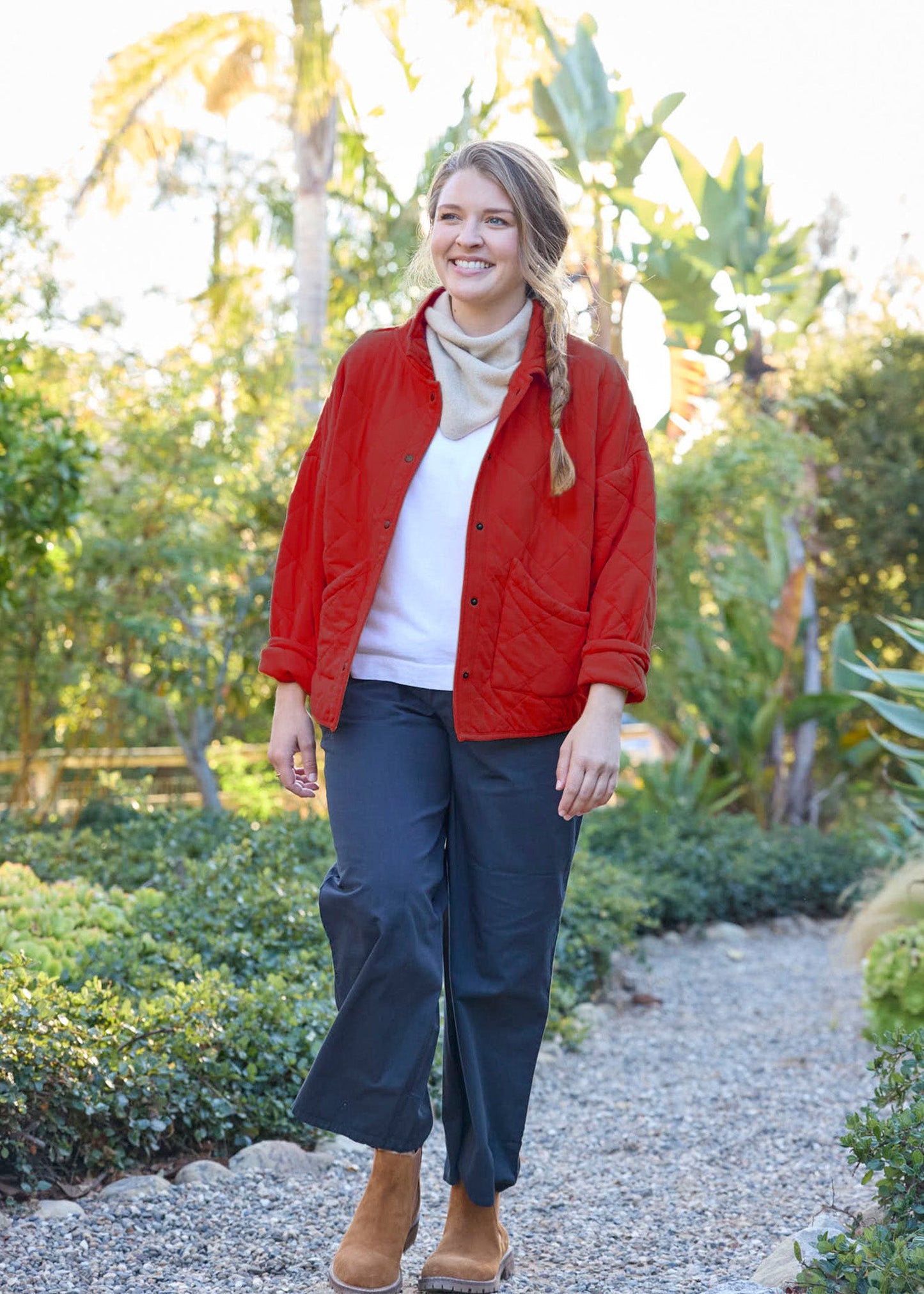 Countryside Quilted Jacket - Cherry Red