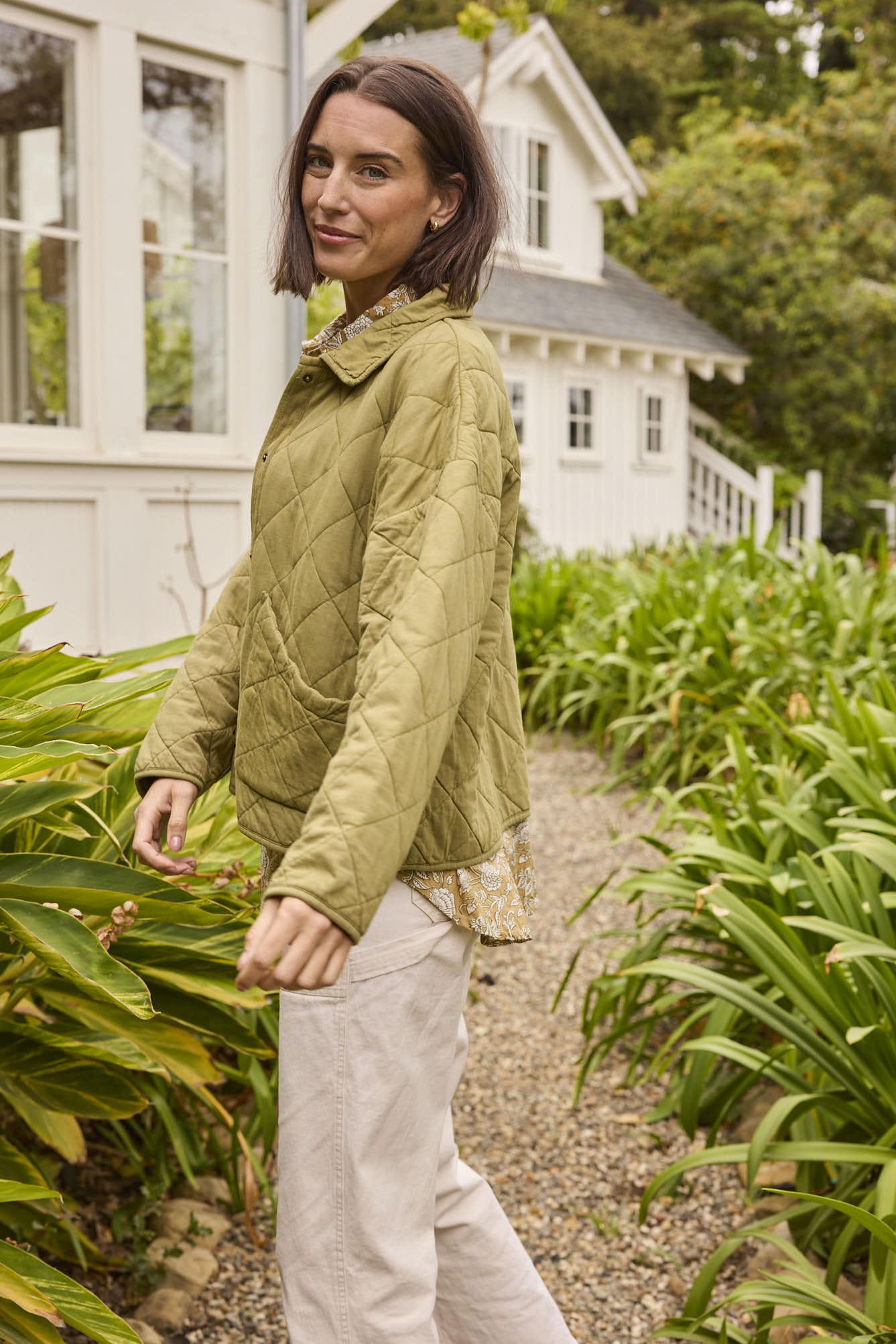 Countryside Quilted Jacket - Olive Oil - FINAL SALE