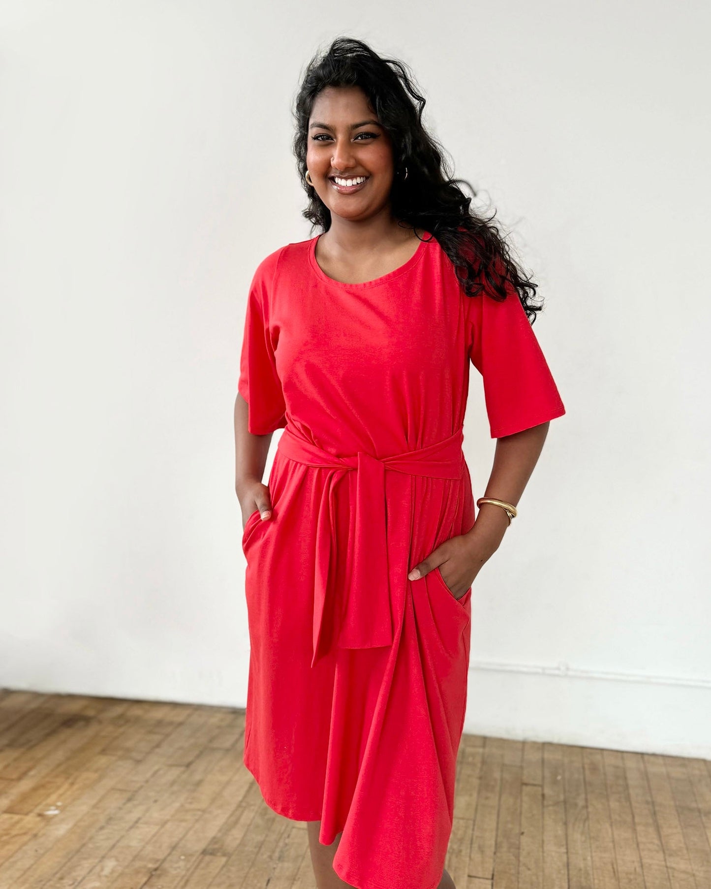 IRVINE dress in Bright Ruby