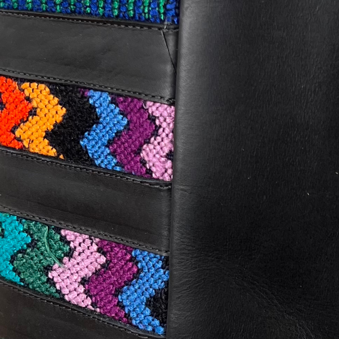 Large Tote with Huipil Accent