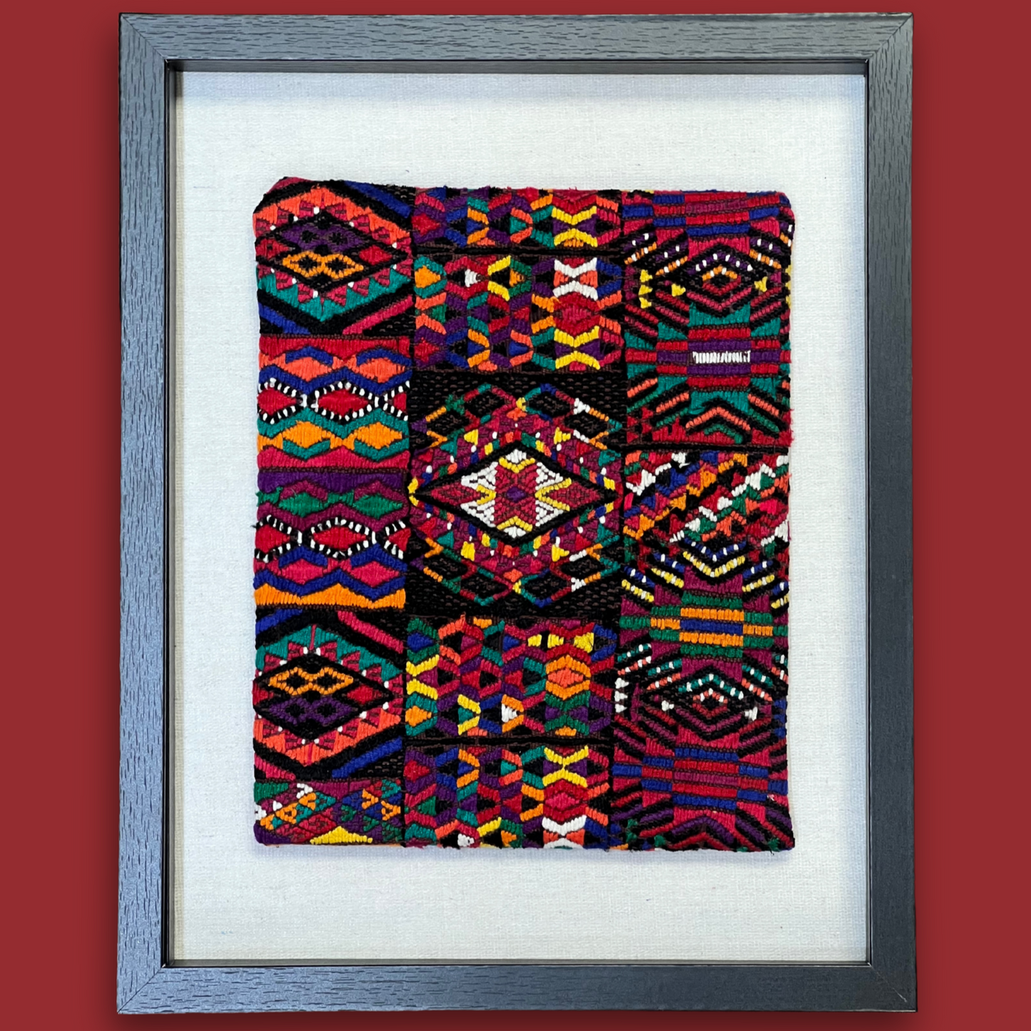 Framed Handwoven Textile (Black Frame)