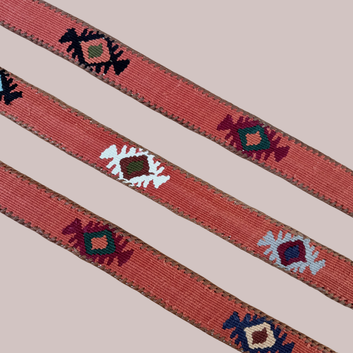 Burnt Orange Handwoven Guatemalan Whip-Stitched Belt
