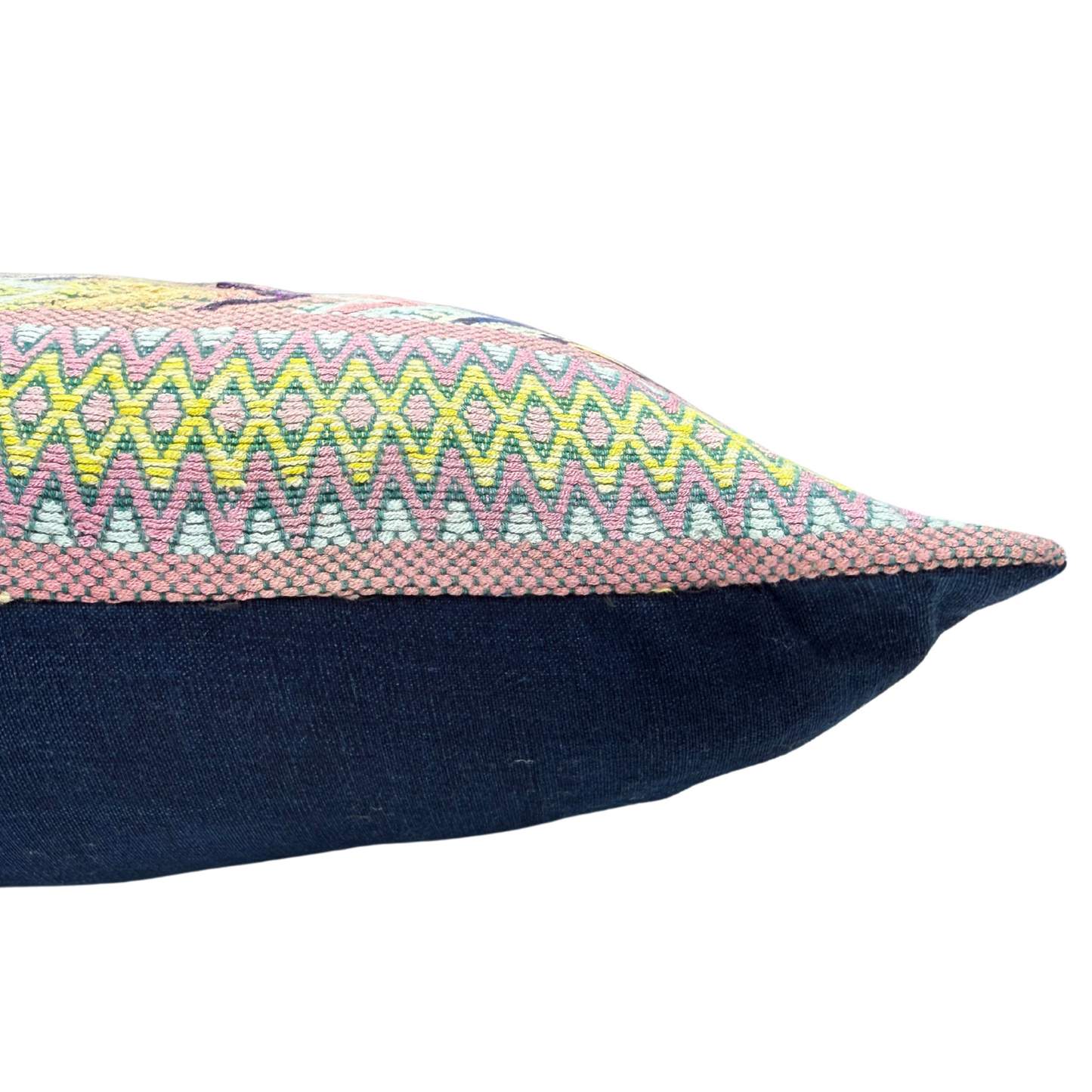 Embroidered Huipil & Handwoven Corte Throw Pillow Cover