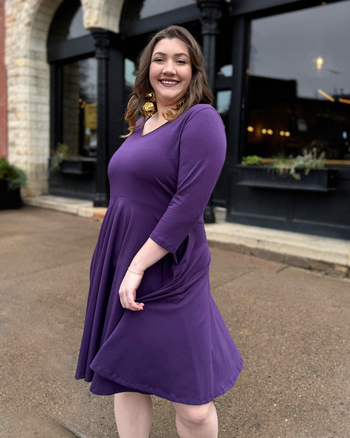LOUISE Dress in Midnight Dahlia