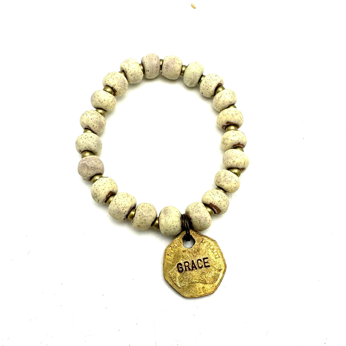Ceramic Coin Bracelet - Grace