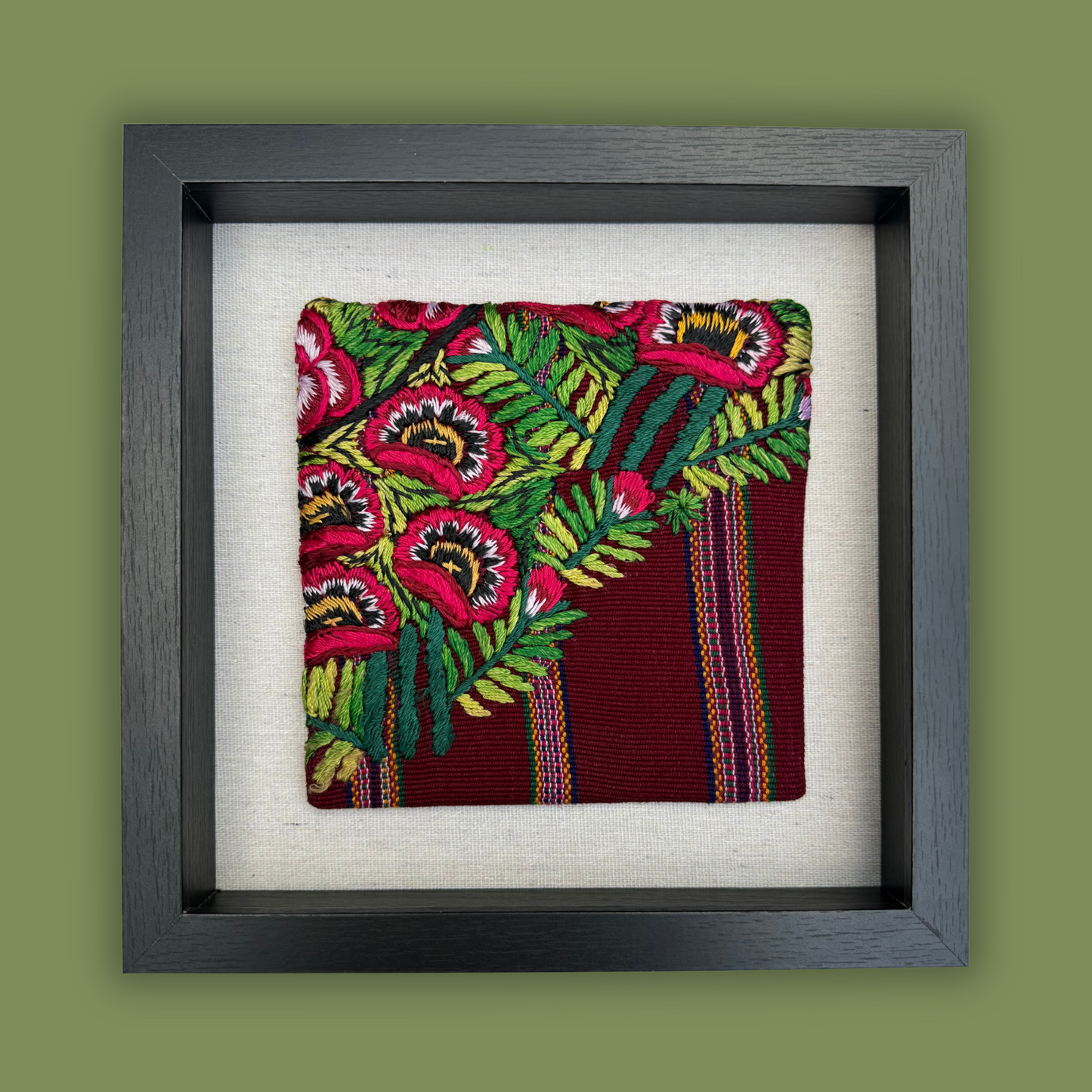 Framed Handwoven Textile (Black Frame)
