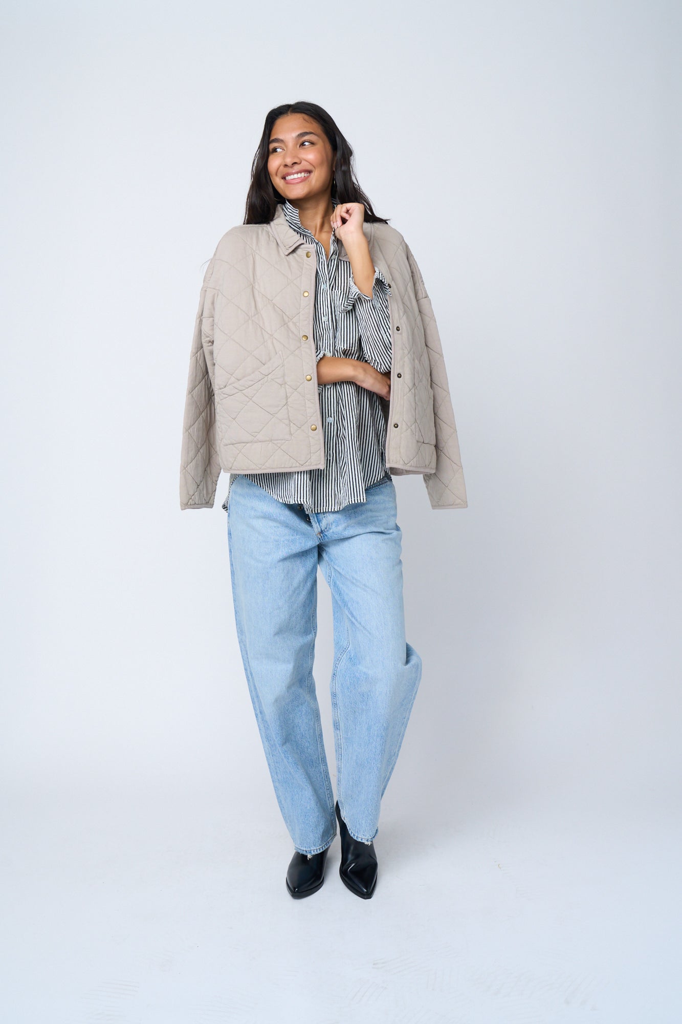 Countryside Quilted Jacket - Pebble - FINAL SALE