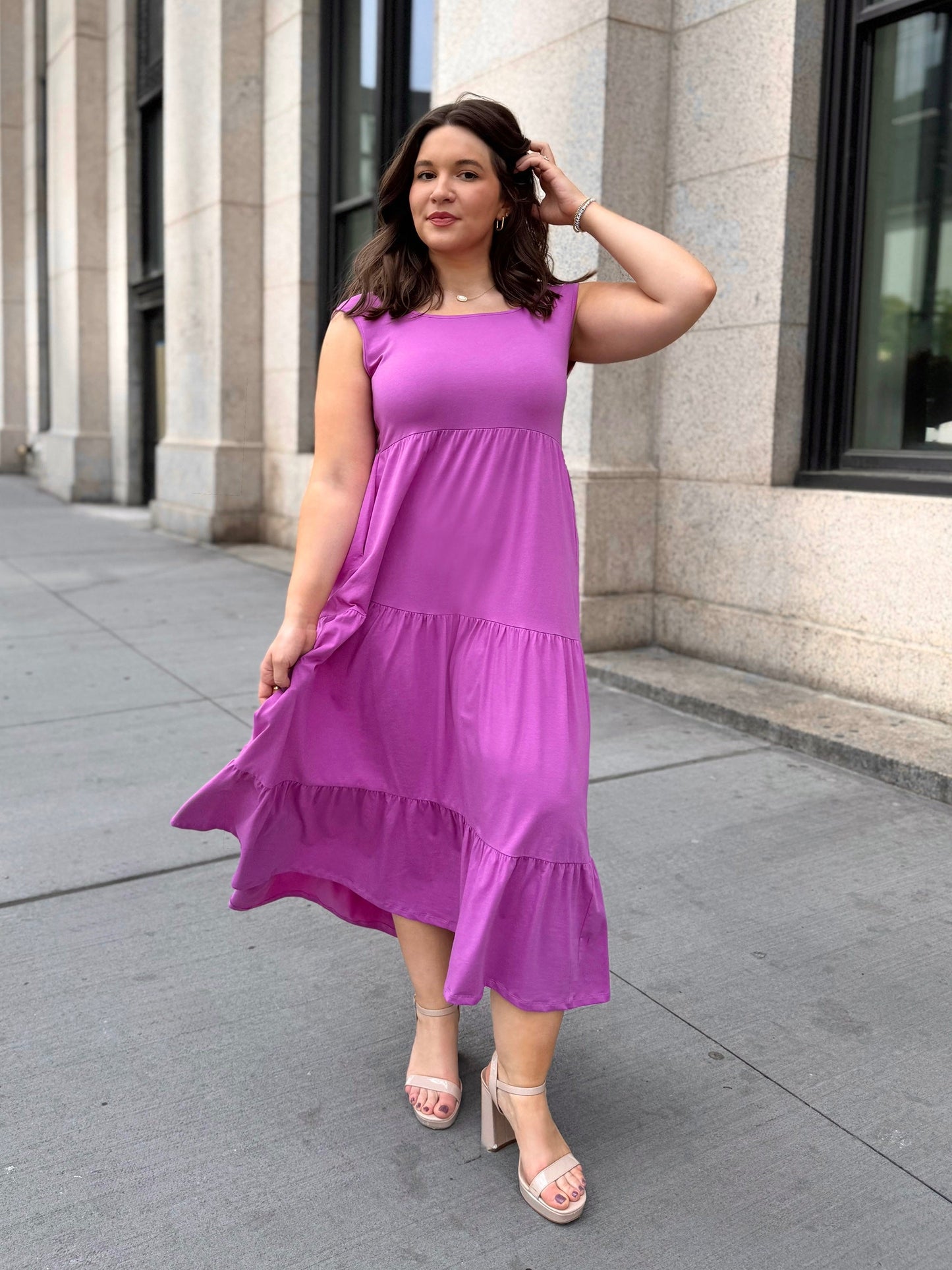 DARCY dress in Magenta Bloom