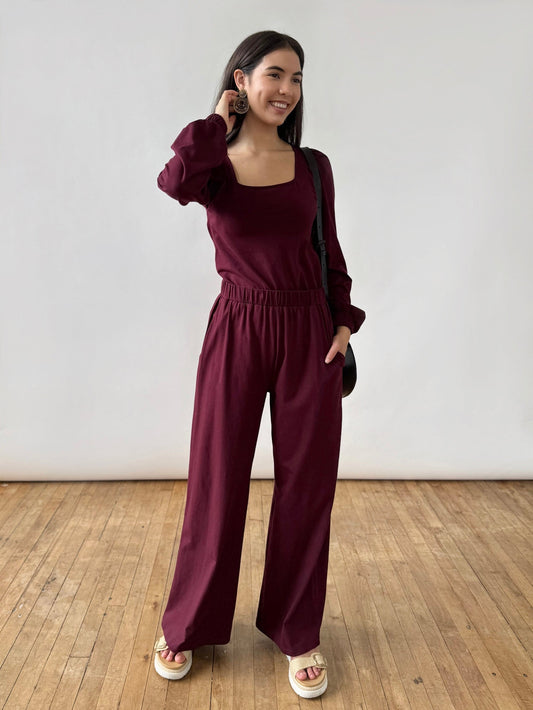 ELLIE pants in Merlot