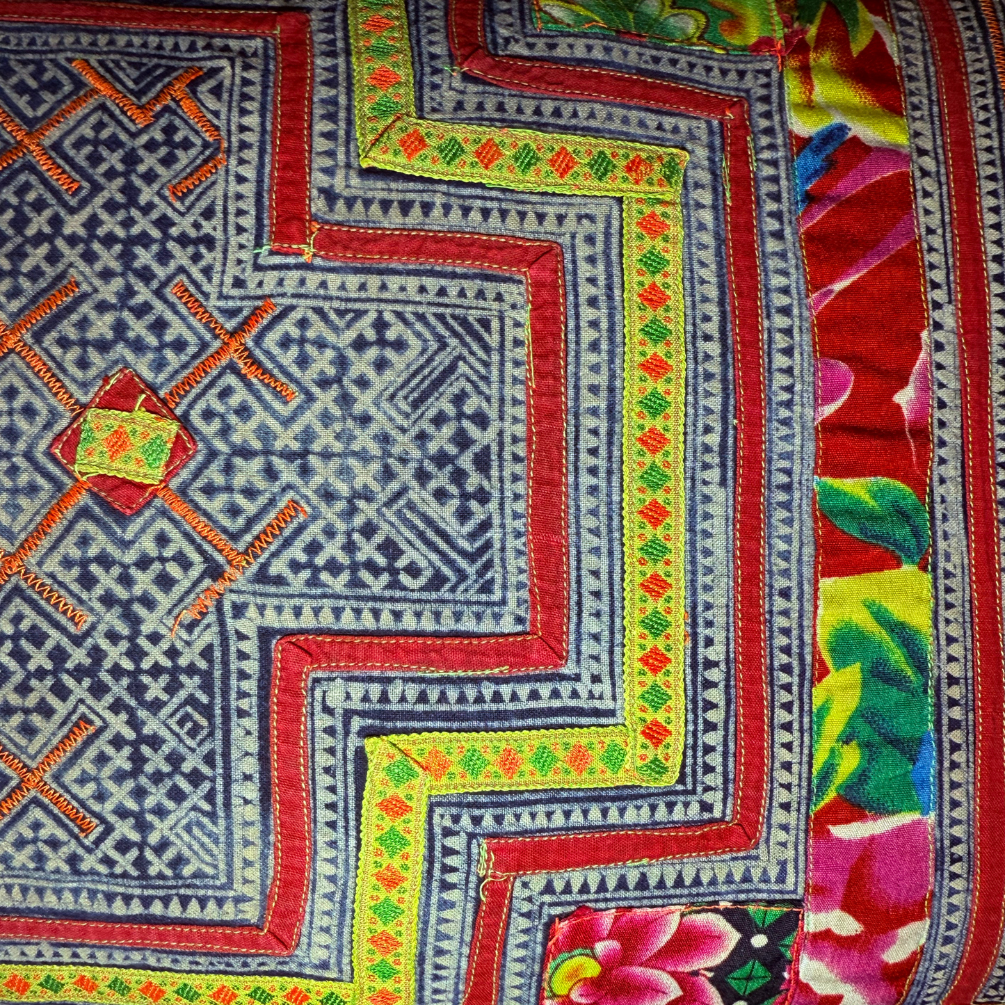 Hmong & Hemp Throw Pillow Cover