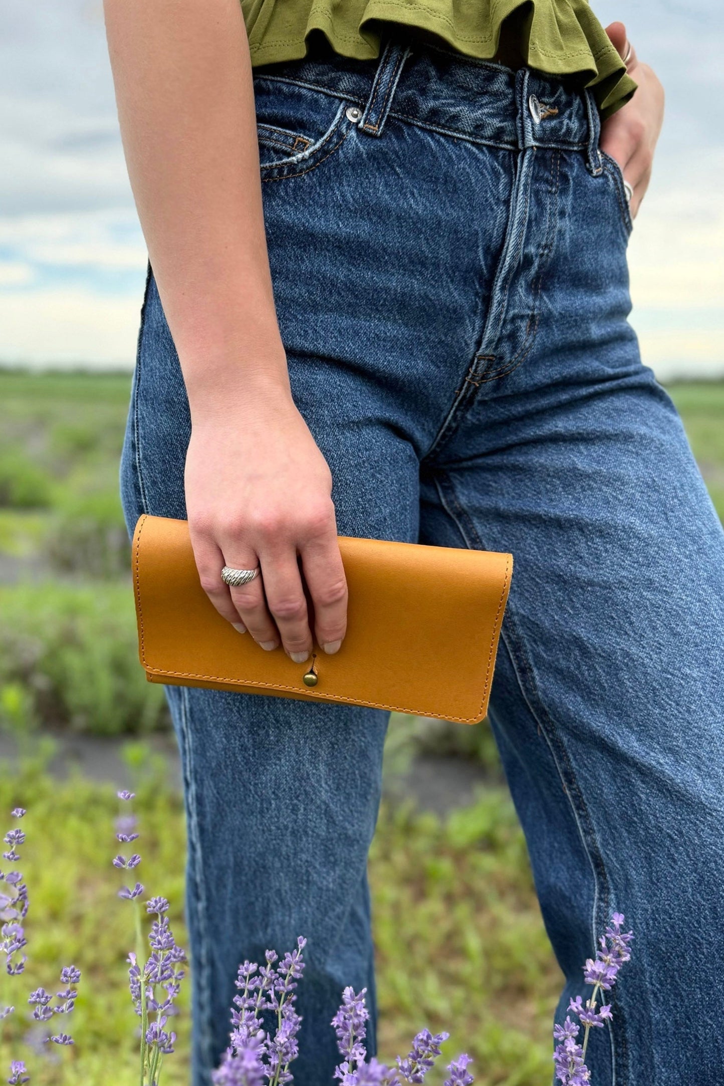 Fold Over Leather Wallet