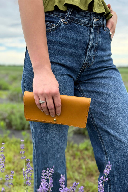 Fold Over Leather Wallet