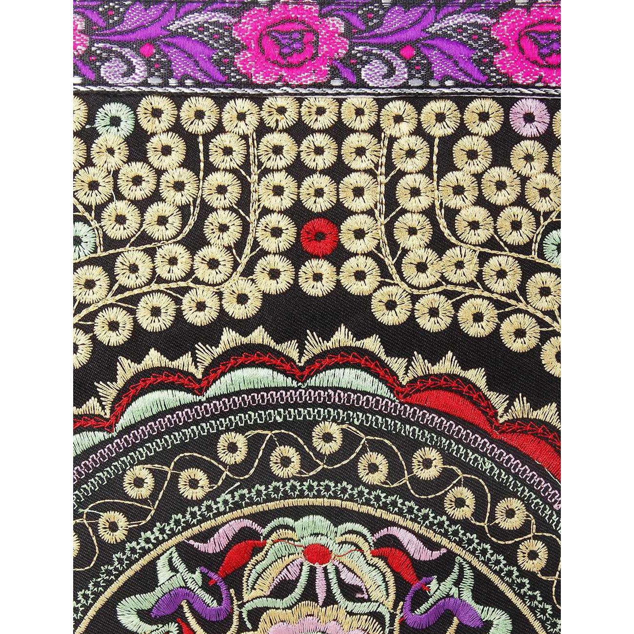 Botanica Embroidered Wristlet with PomPoms - Thailand