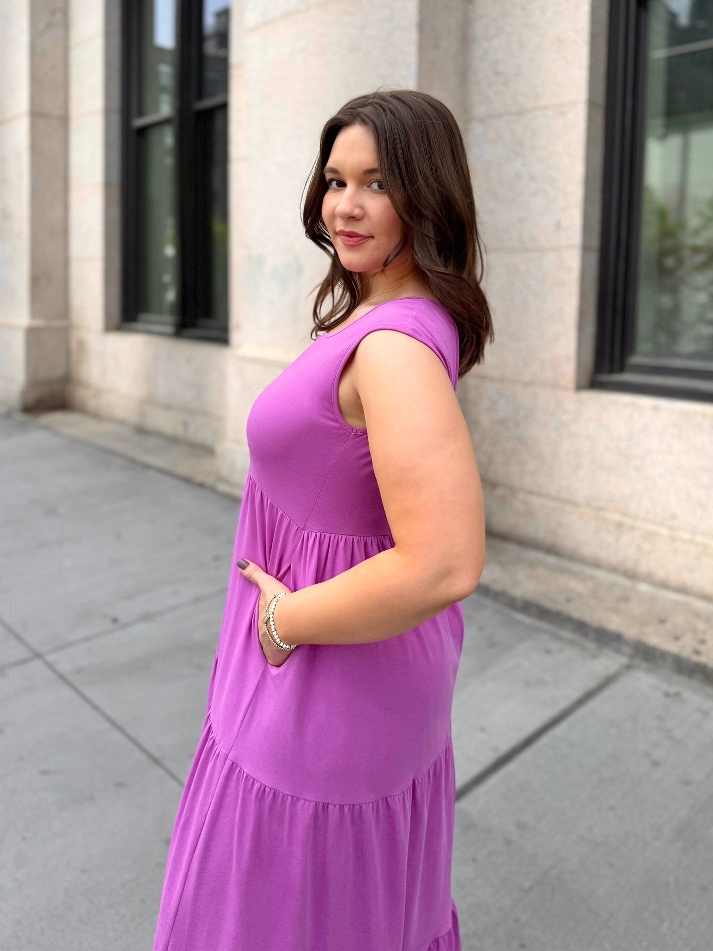 DARCY dress in Magenta Bloom