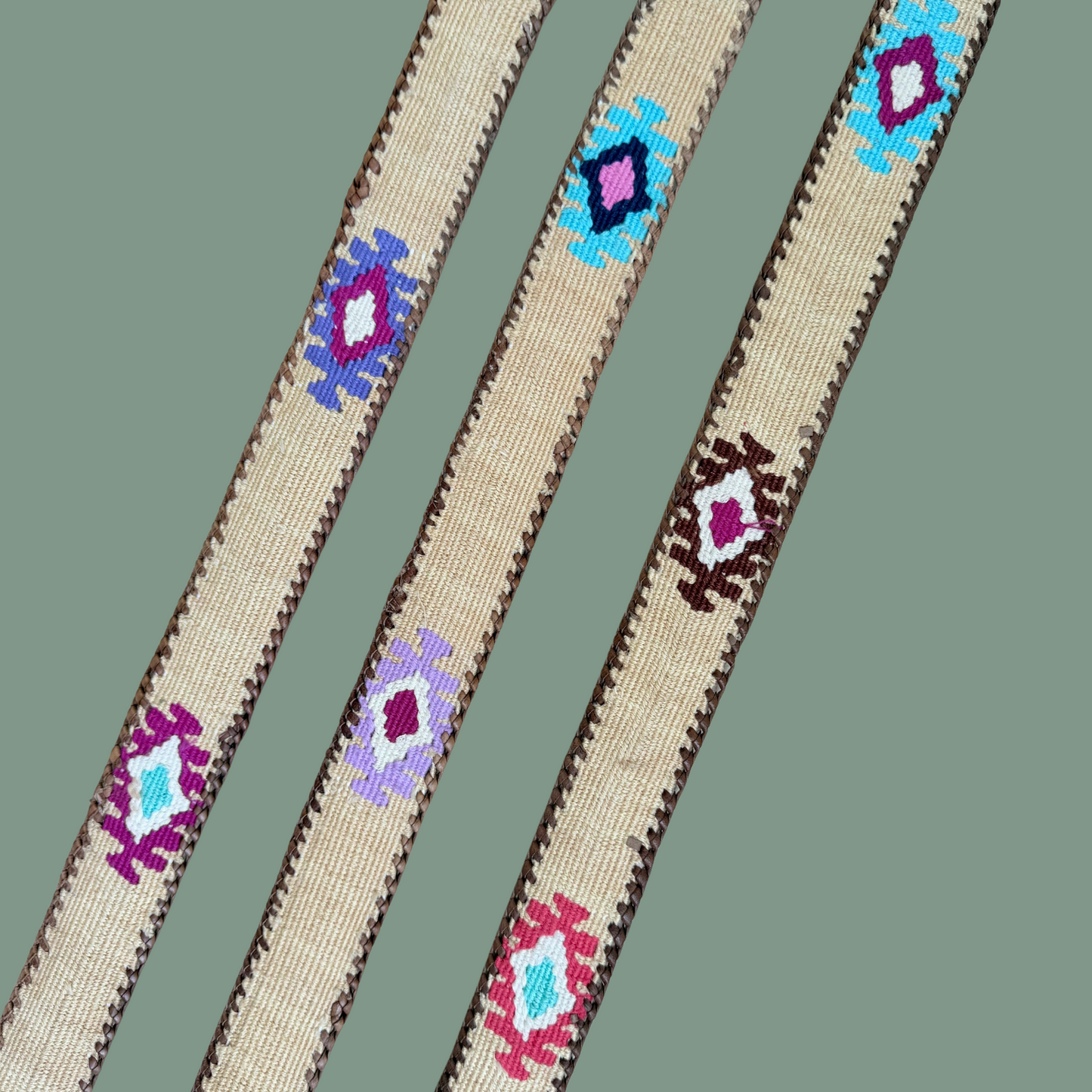 Cream Handwoven Guatemalan Whip-Stitched Belt