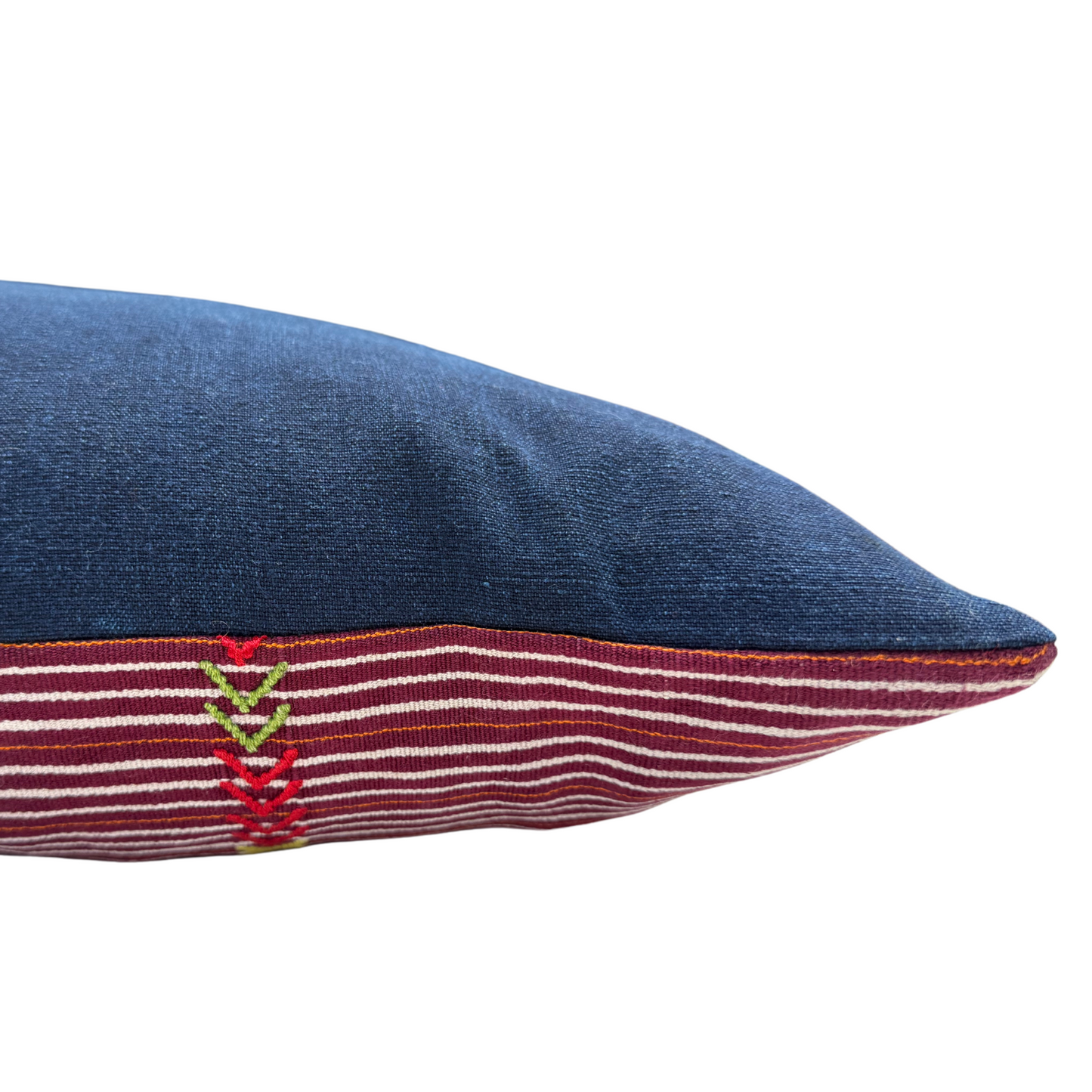 Embroidered Huipil & Handwoven Corte Throw Pillow Cover