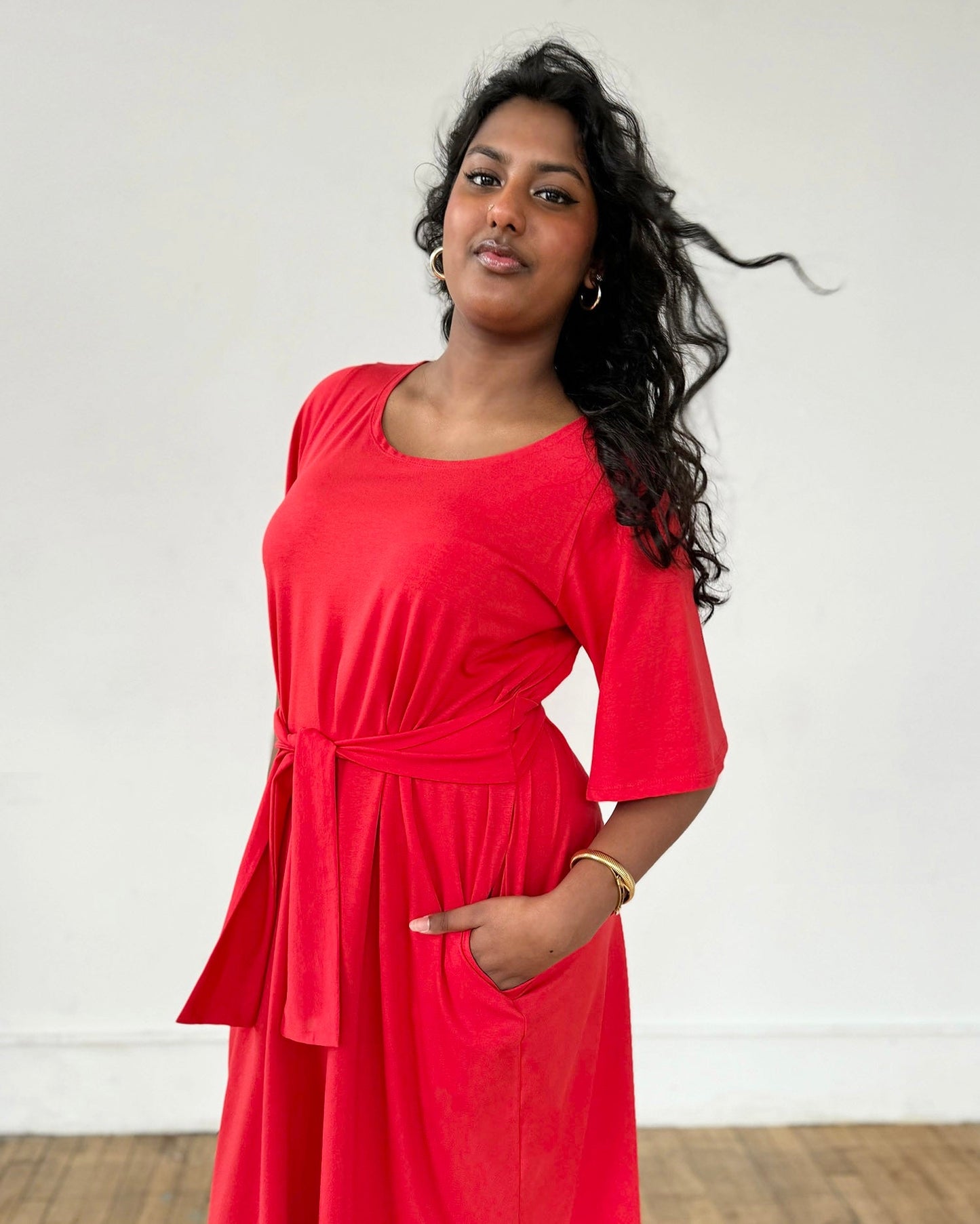 IRVINE dress in Bright Ruby