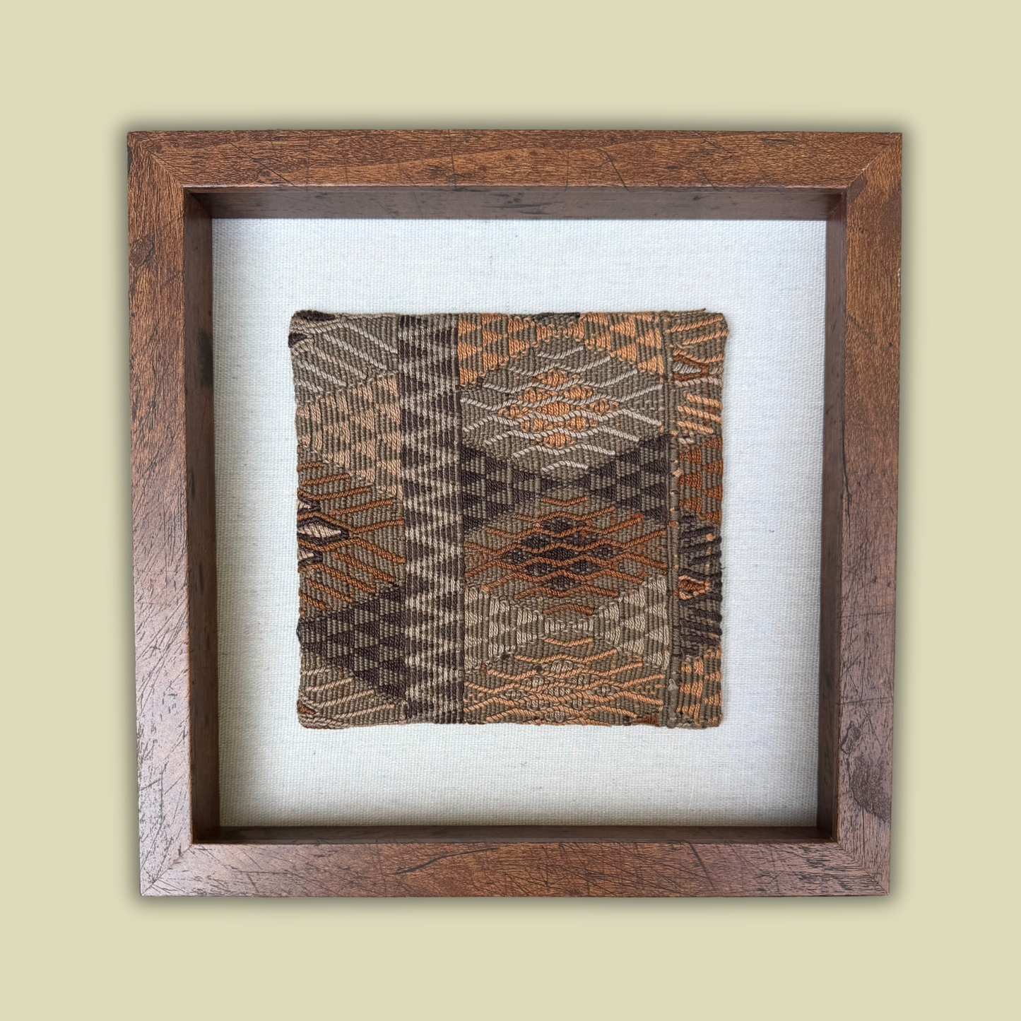 Framed Handwoven Textile (Walnut Frame)
