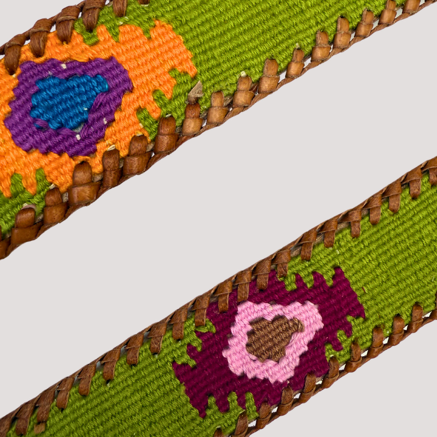 Green Handwoven Guatemalan Whip-Stitched Belt