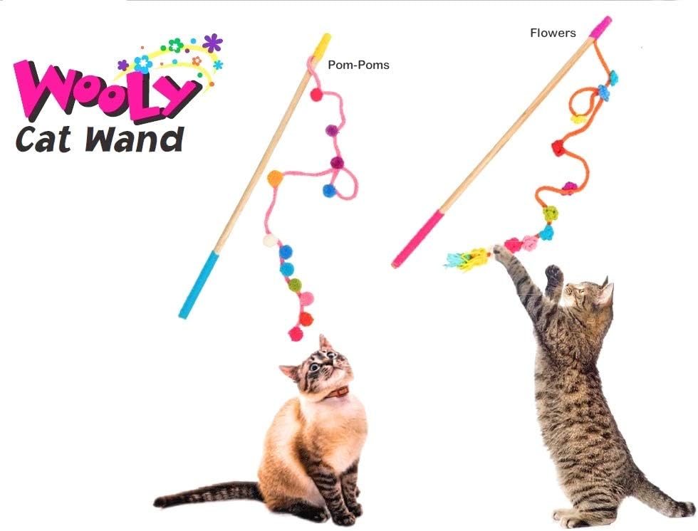 Wooly Wand Cat Toy - Flower