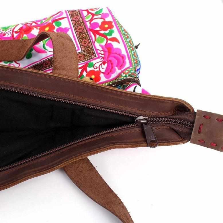 Glorious Flower Tote Bag with Leather Strap - Thailand