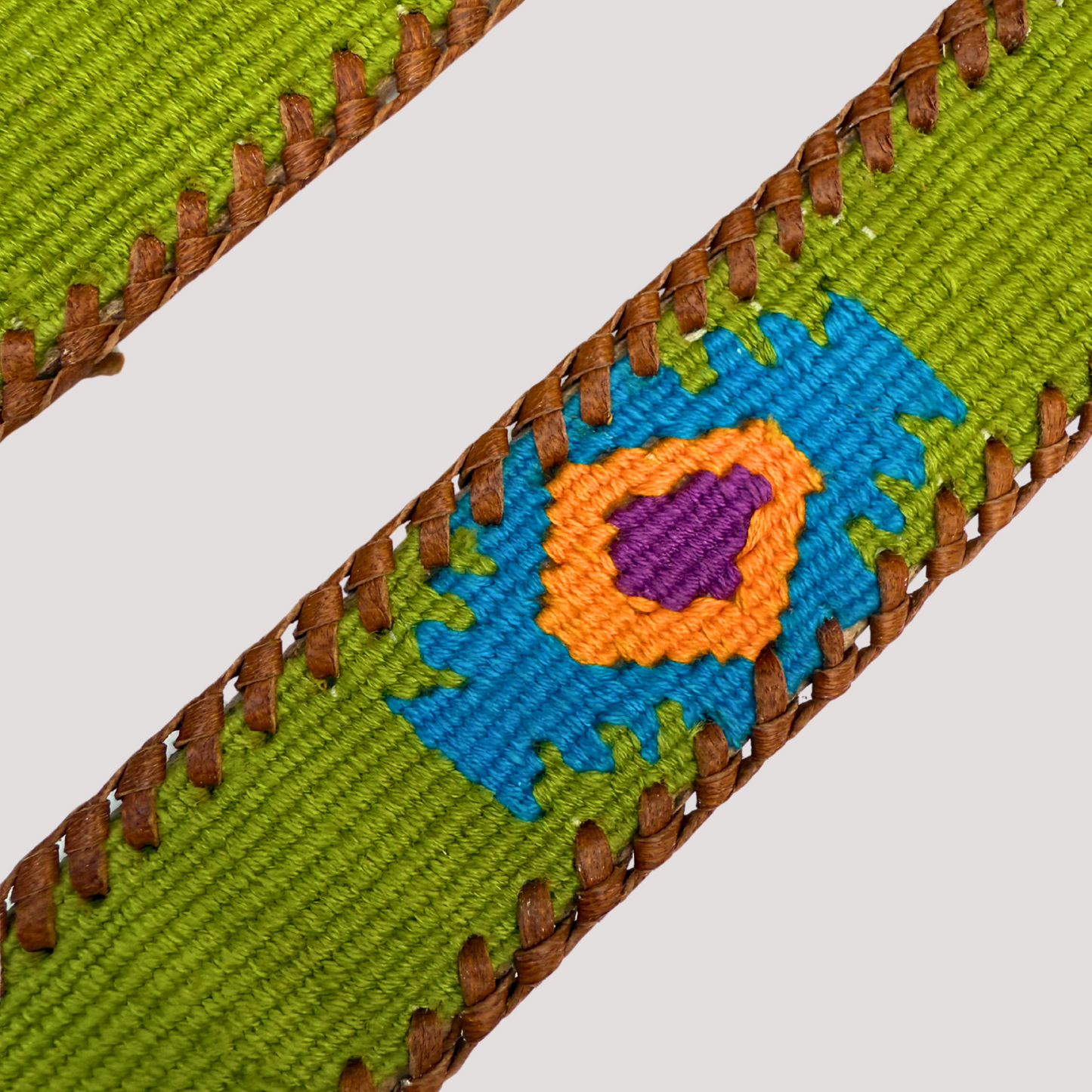 Green Handwoven Guatemalan Whip-Stitched Belt