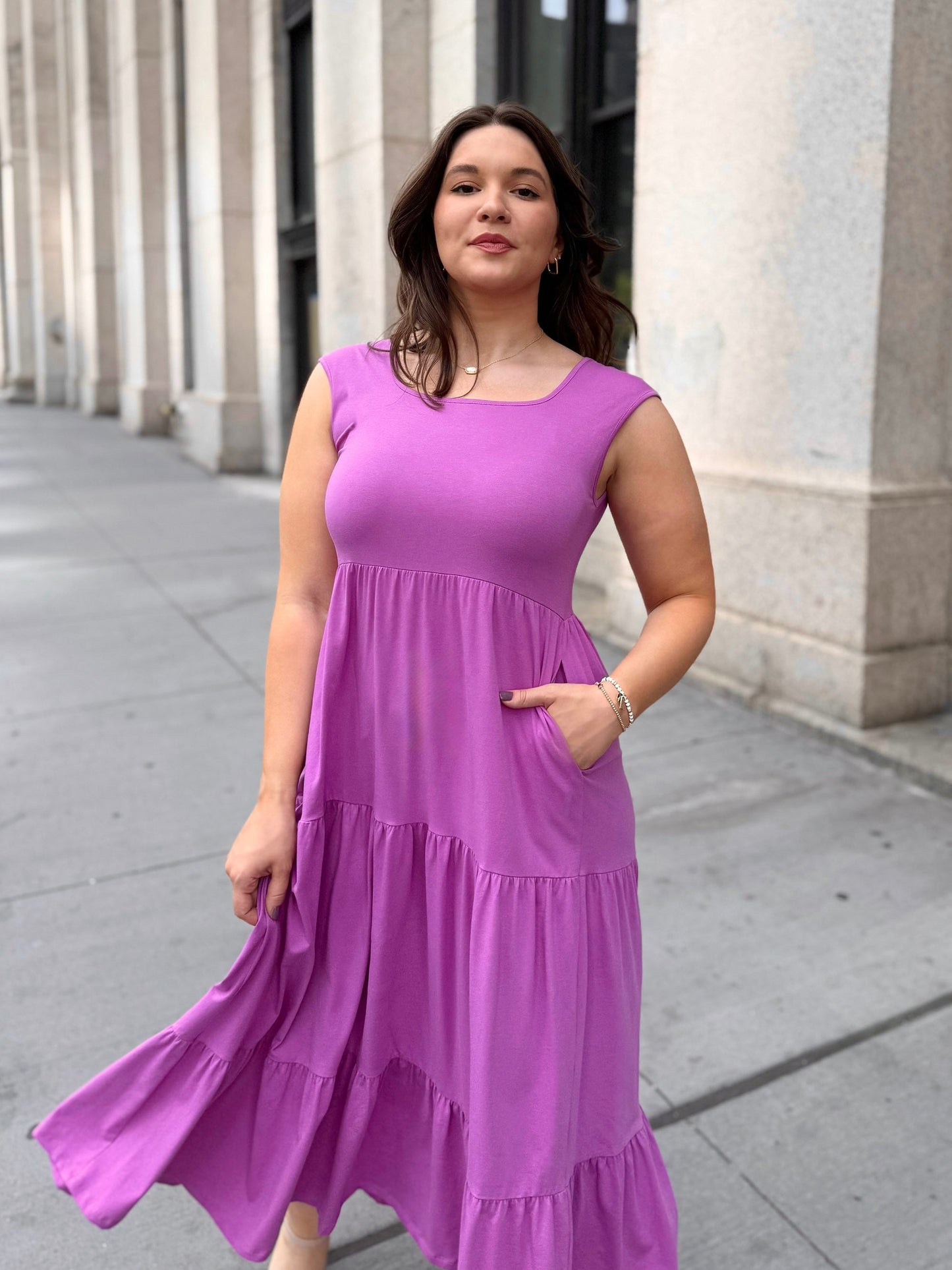 DARCY dress in Magenta Bloom