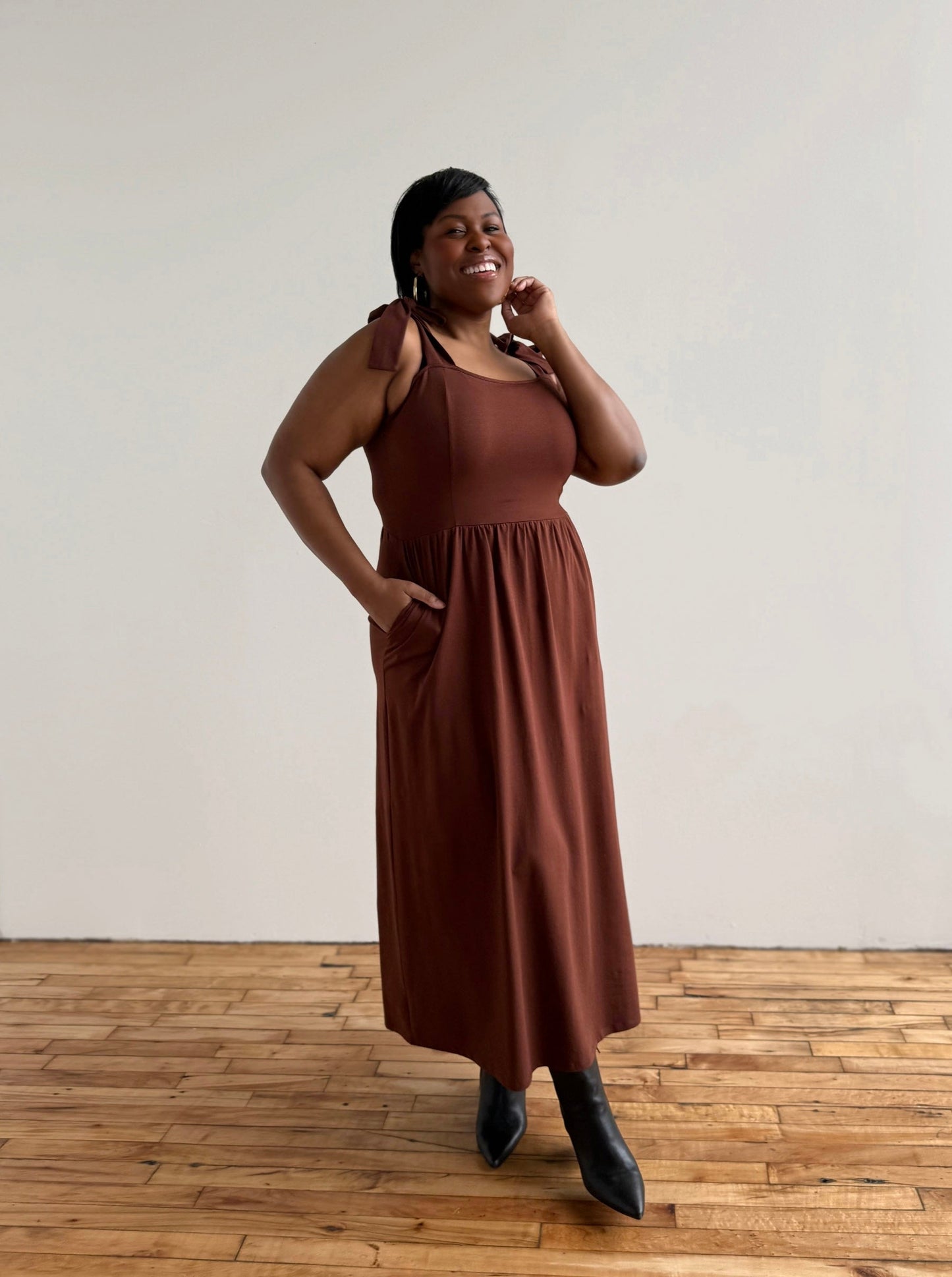 VERONA dress in Burnt Cedar