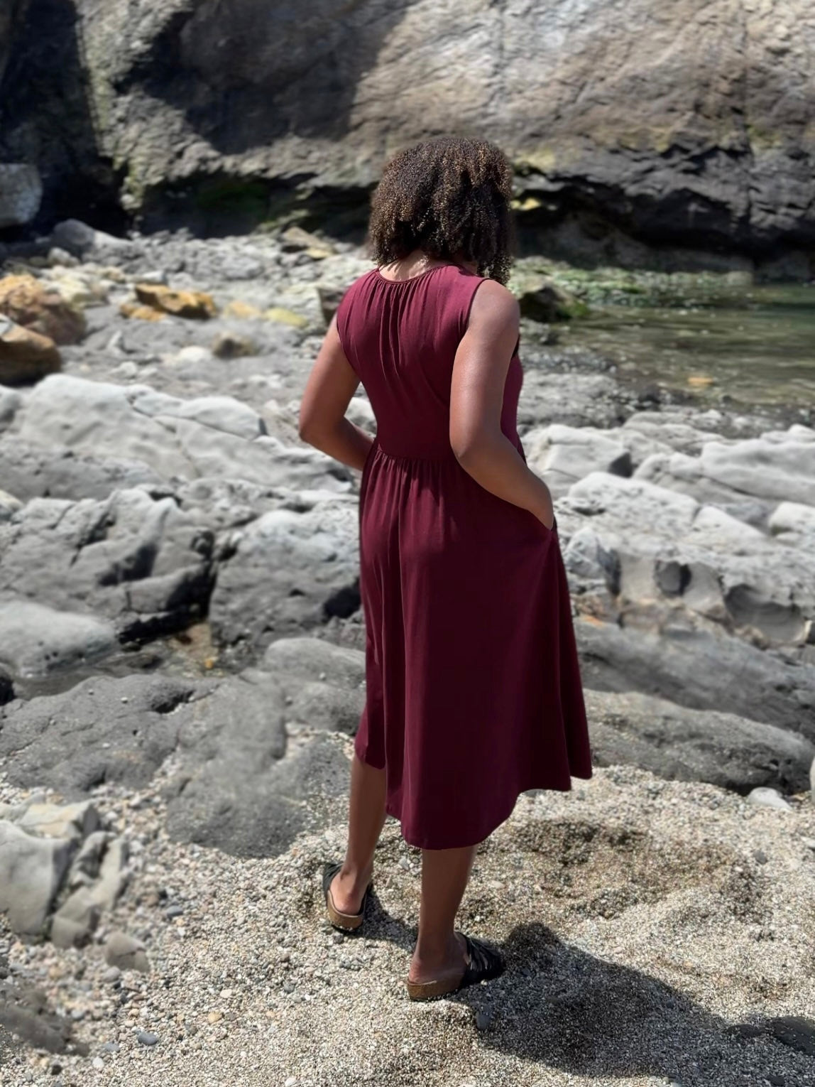 SUNSET dress in Merlot
