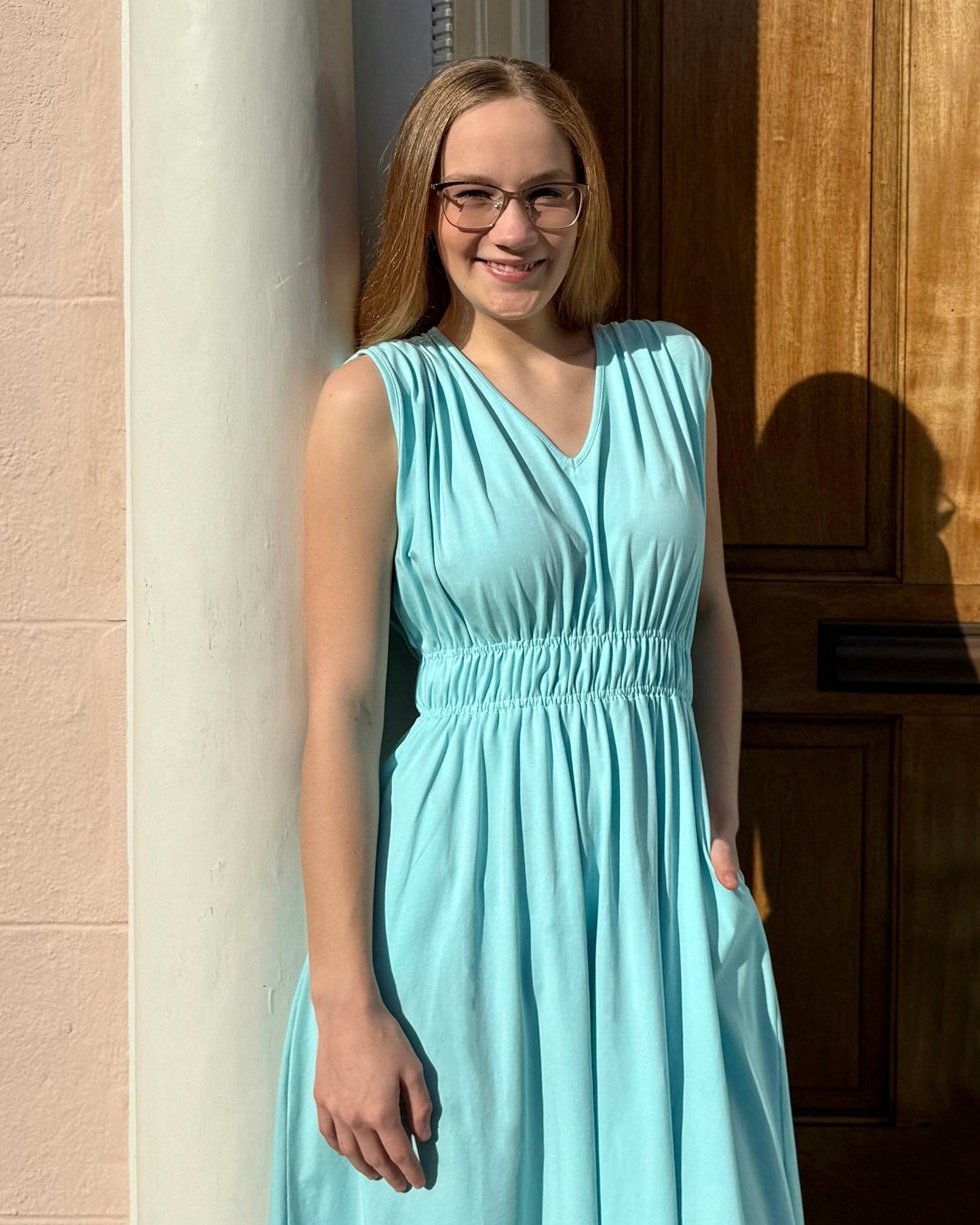 HAMPTON dress in Crisp Aqua