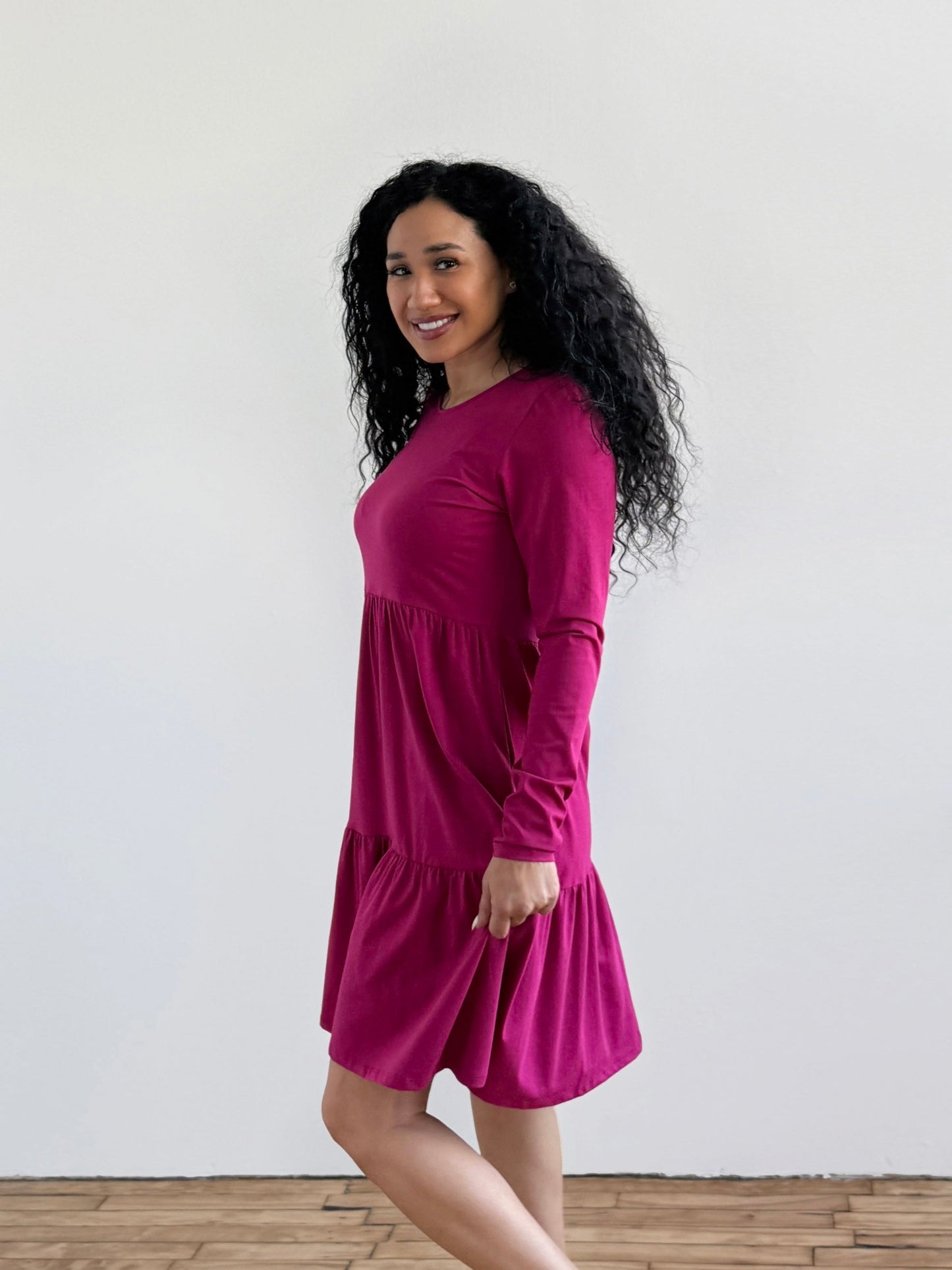 MAISIE dress in Garnet Pink