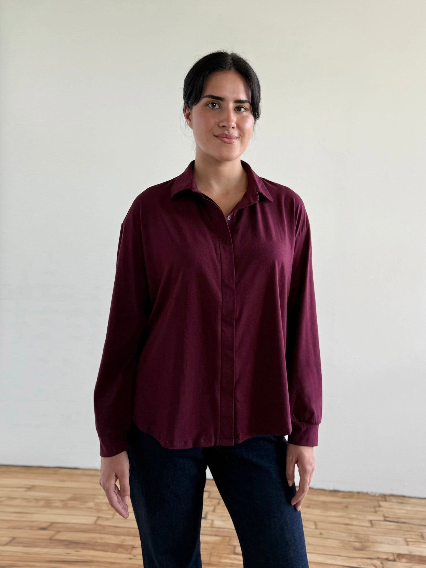 LINDSEY blouse in Merlot
