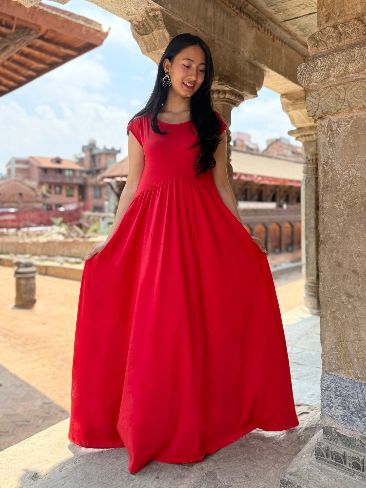 DEBORAH dress in Bright Ruby