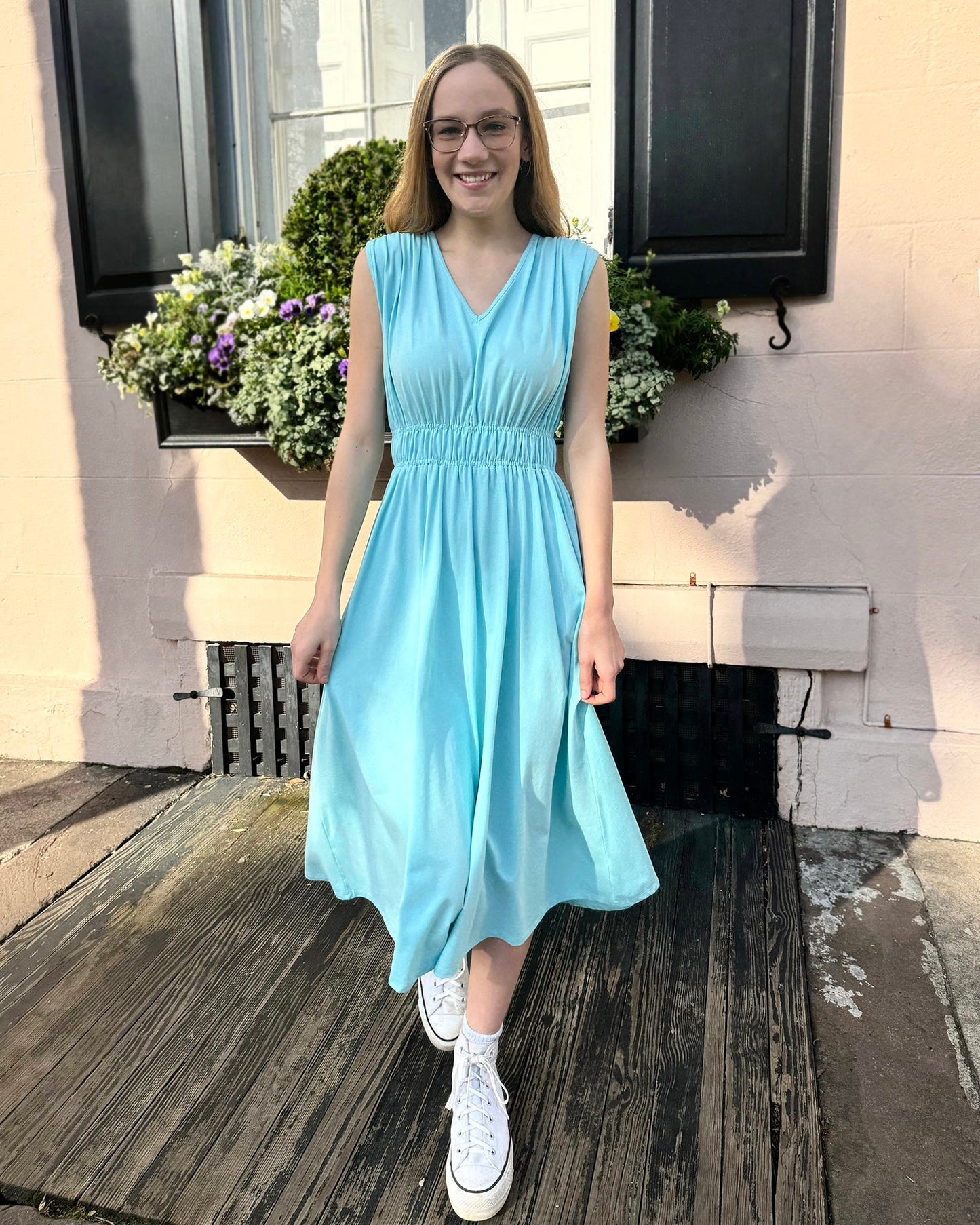 HAMPTON dress in Crisp Aqua