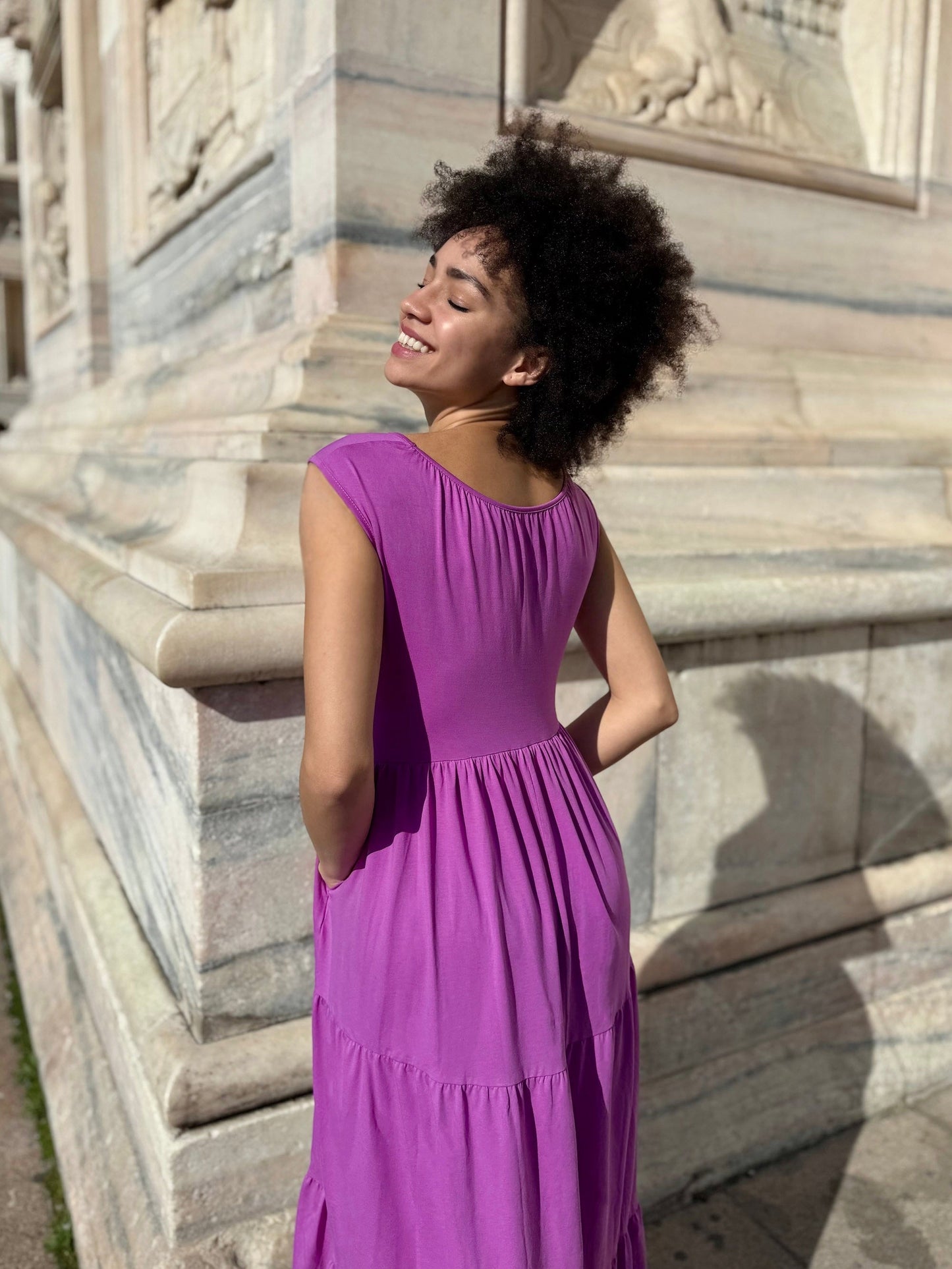 DARCY dress in Magenta Bloom