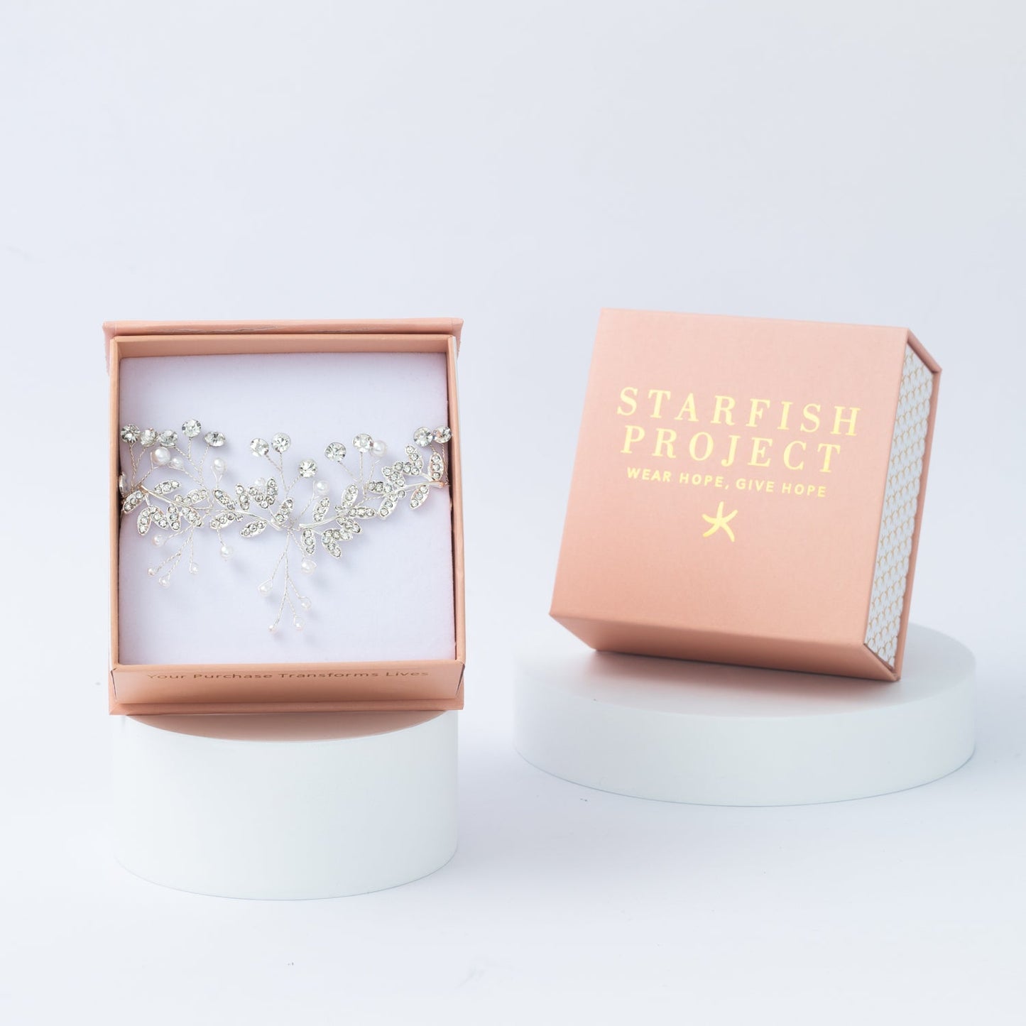 Ethereal Vine Silver Crystal and Pearl Silk Ribbon Headband