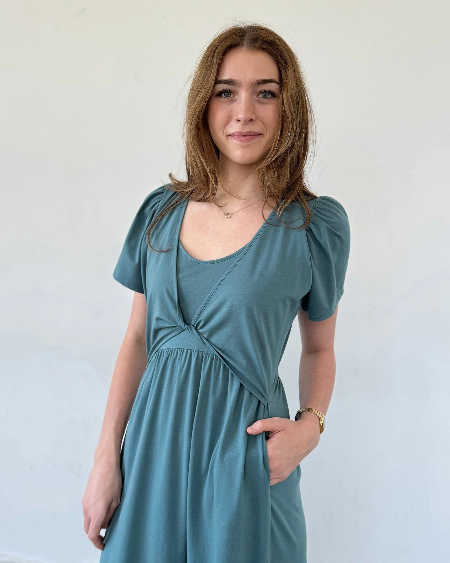 MONICA dress in Dark Aqua