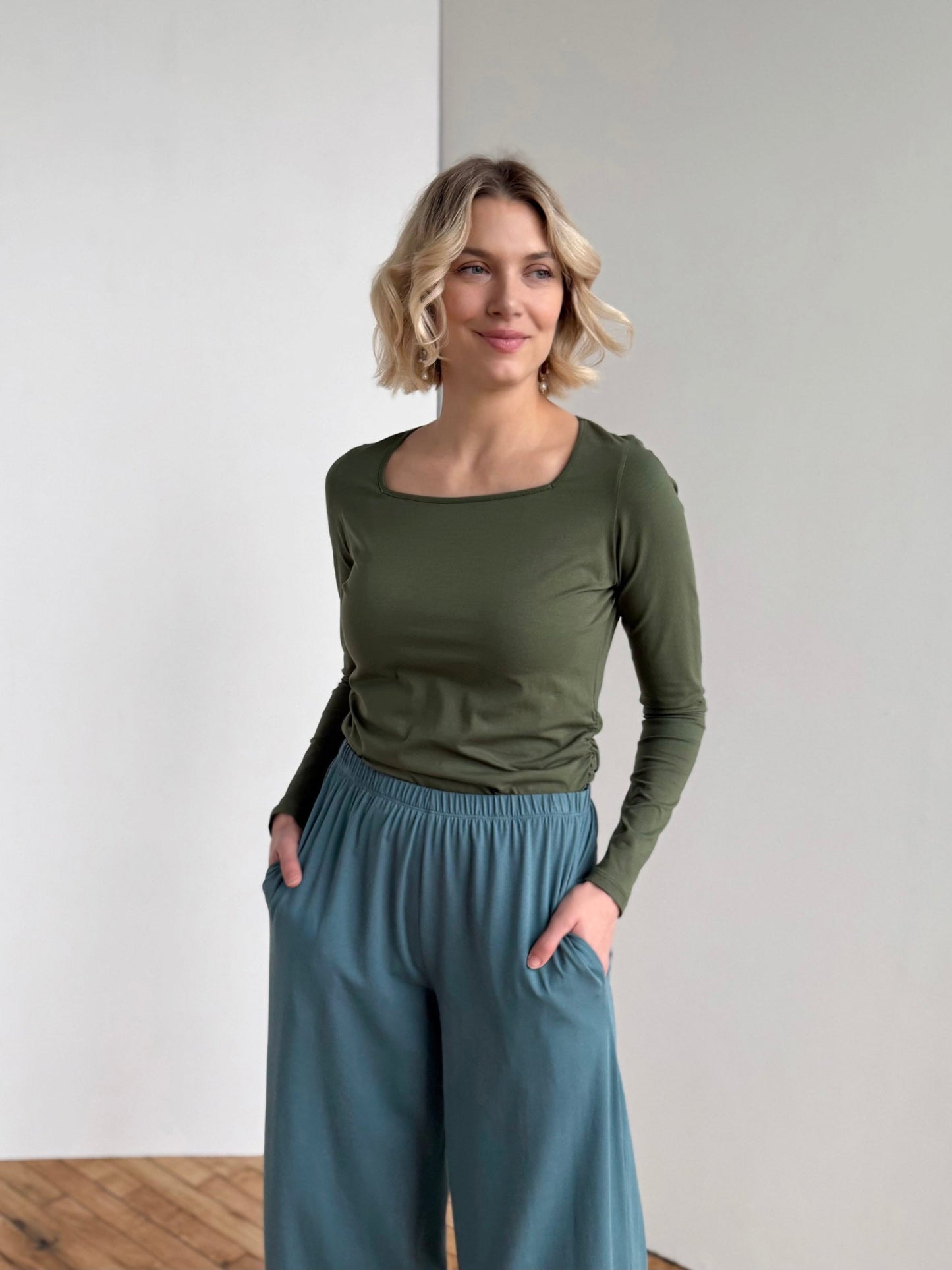 ANDRI jersey pants in Dark Aqua
