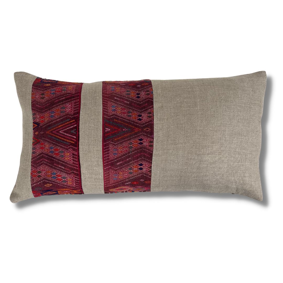 Huipil & Hemp Throw Pillow Cover