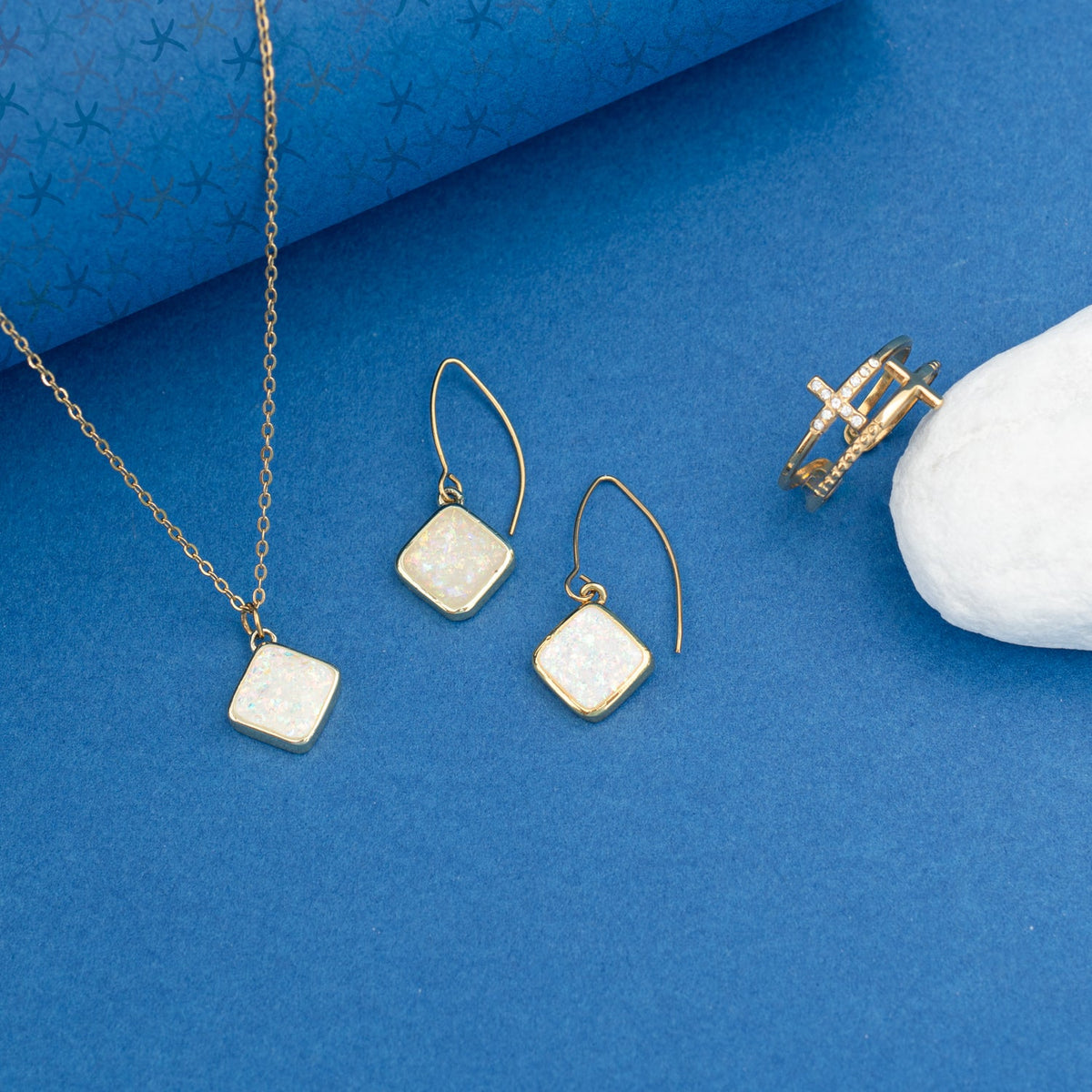 Golden Cross Serenity Ring