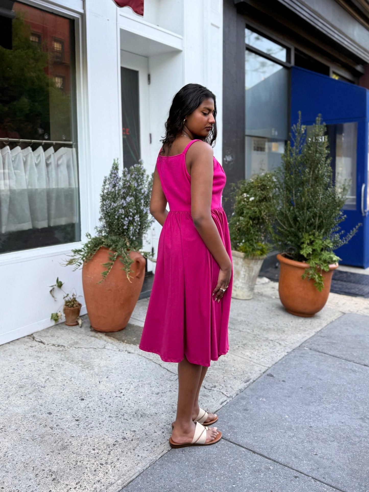 MARIBEL dress in Hot Pink/Garnet Pink