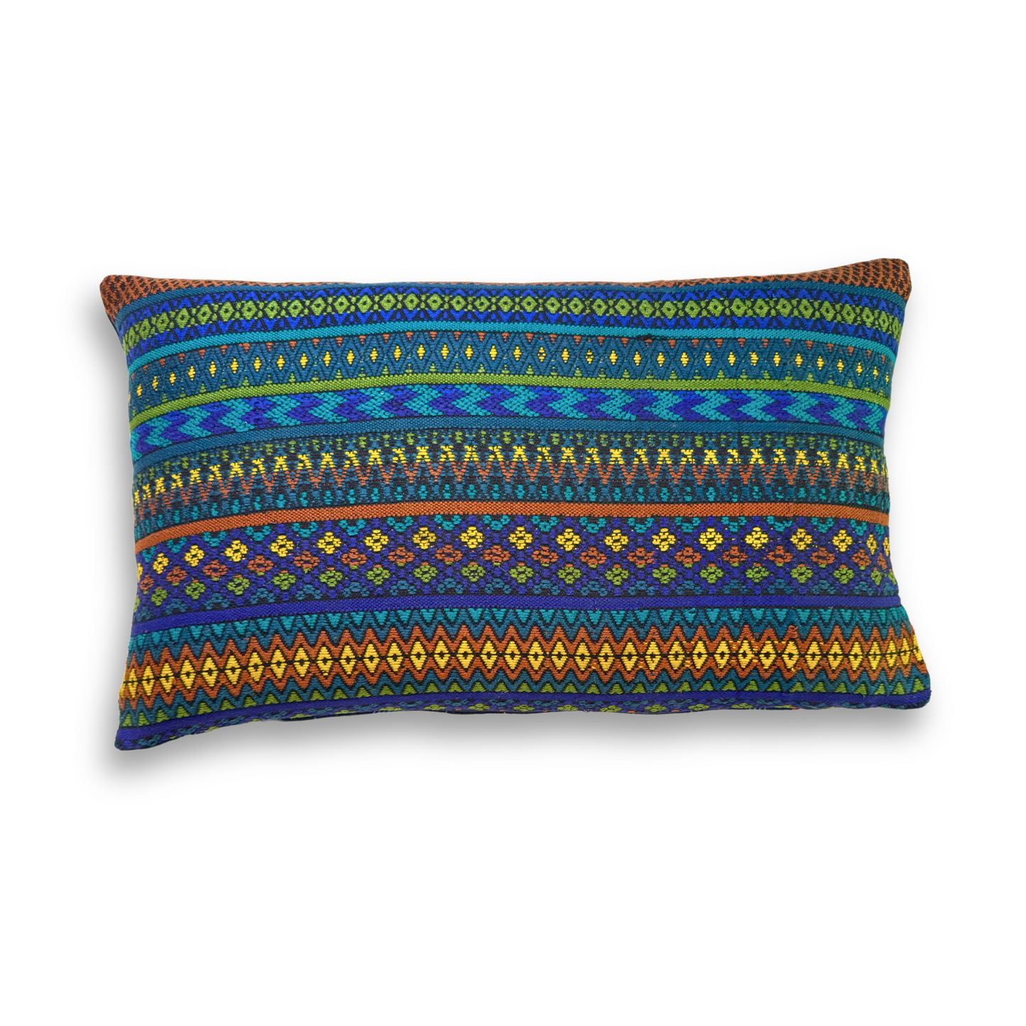 Embroidered Huipil & Handwoven Corte Throw Pillow Cover