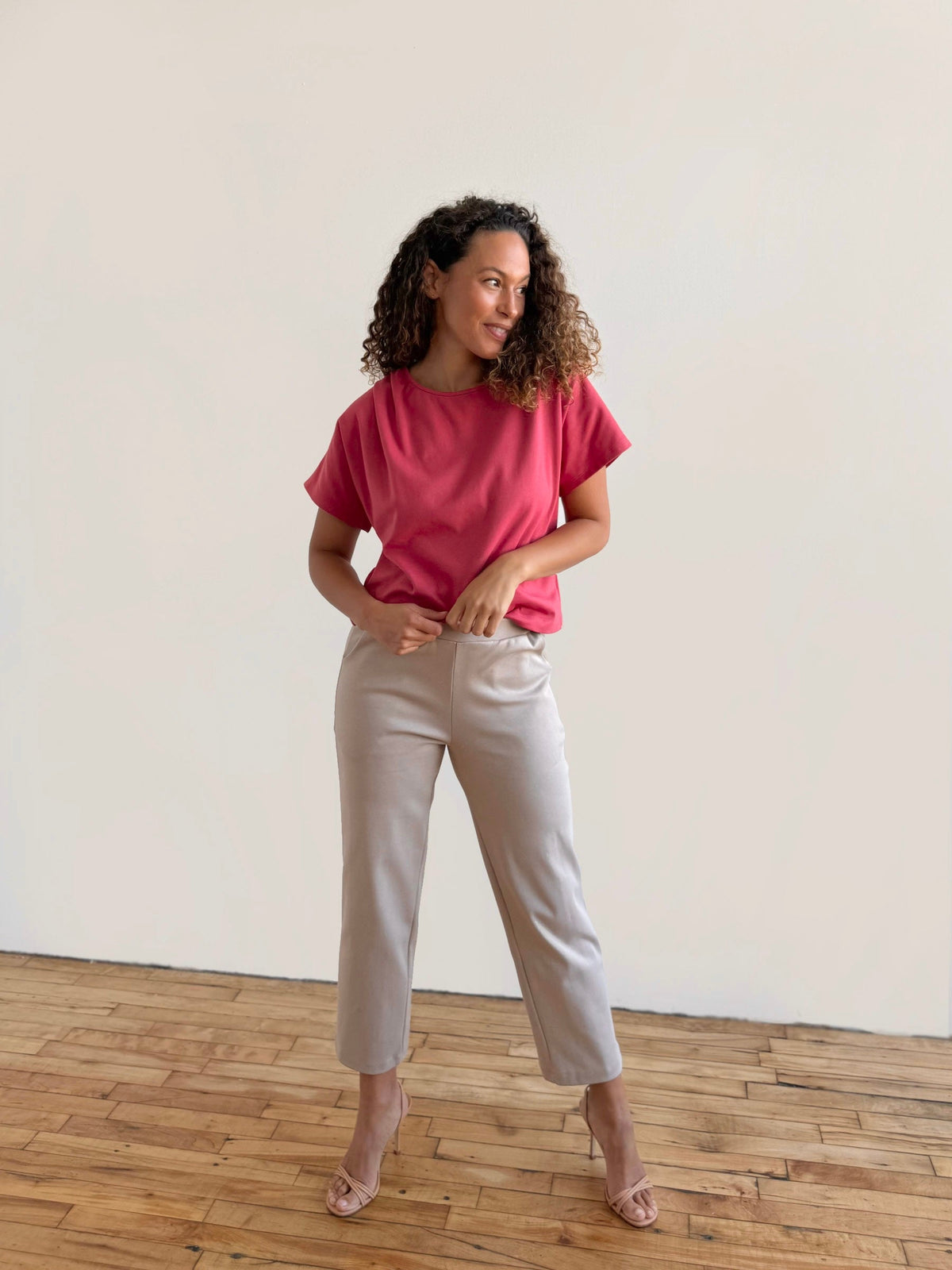 PATRICIA heavy-knit pants in Desert Sand