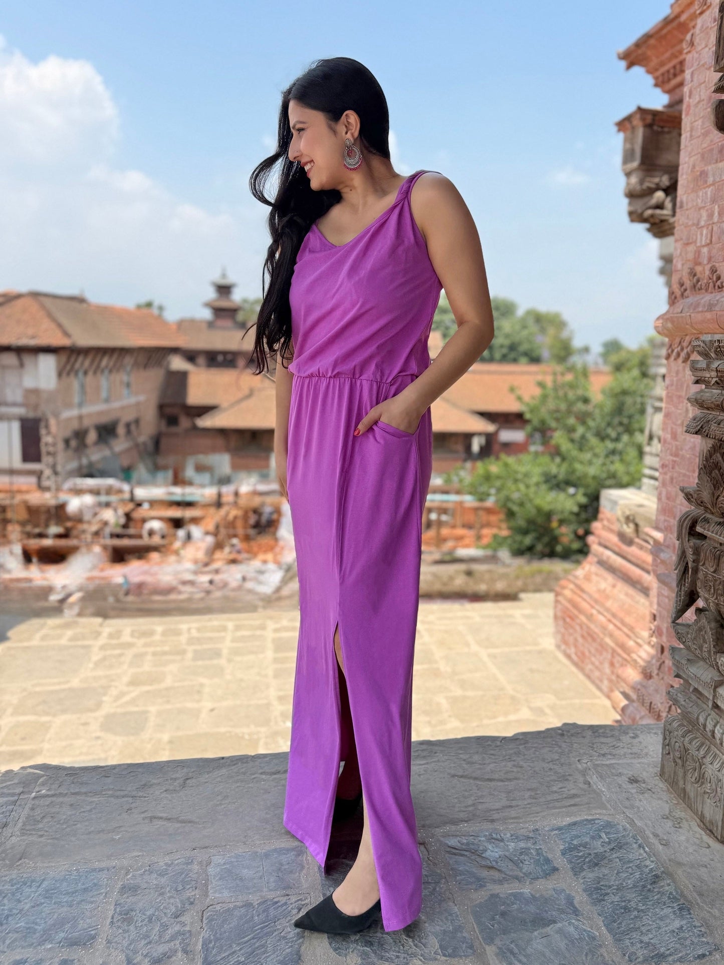MICHAL dress in Magenta Bloom