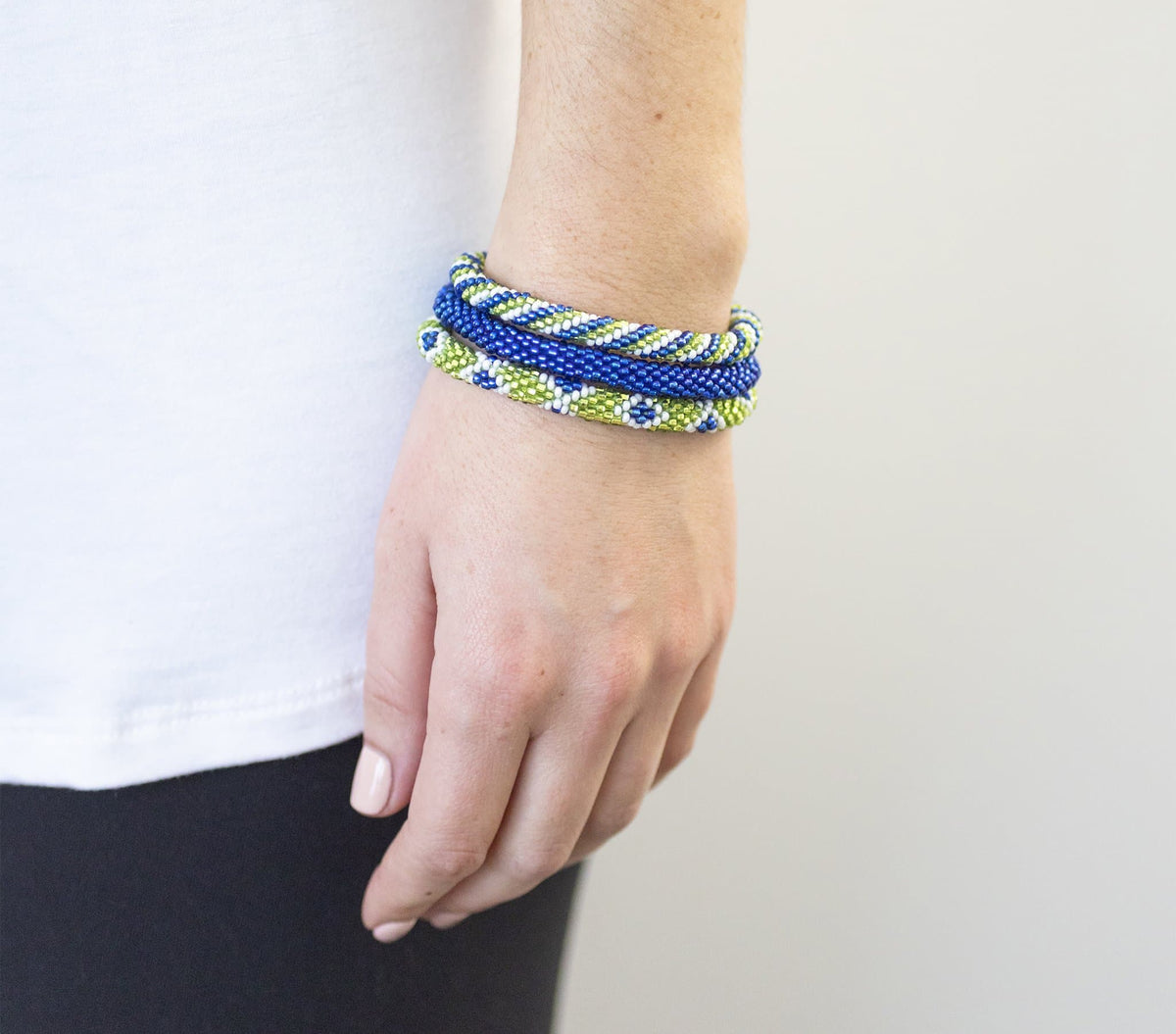Game Day Roll-On® Bracelets - Blue & Green