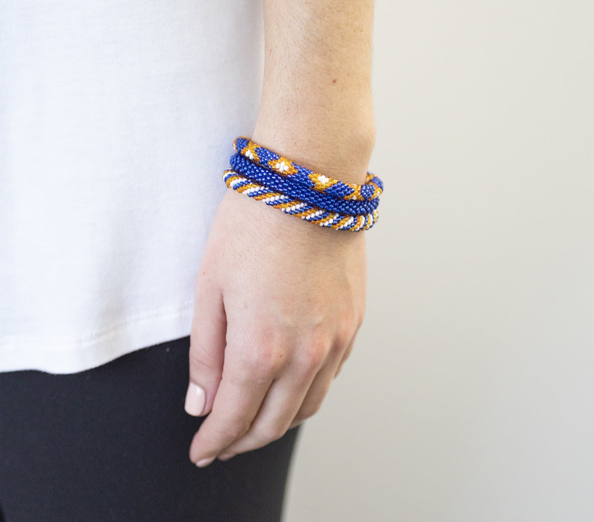 Game Day Roll-On® Bracelets - Blue & Orange