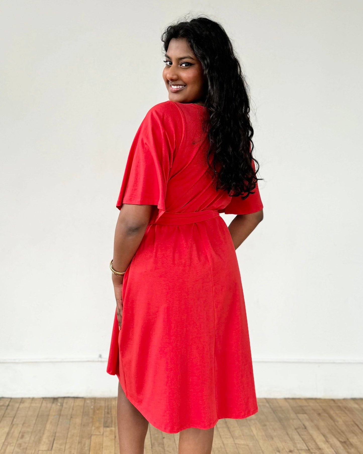 IRVINE dress in Bright Ruby